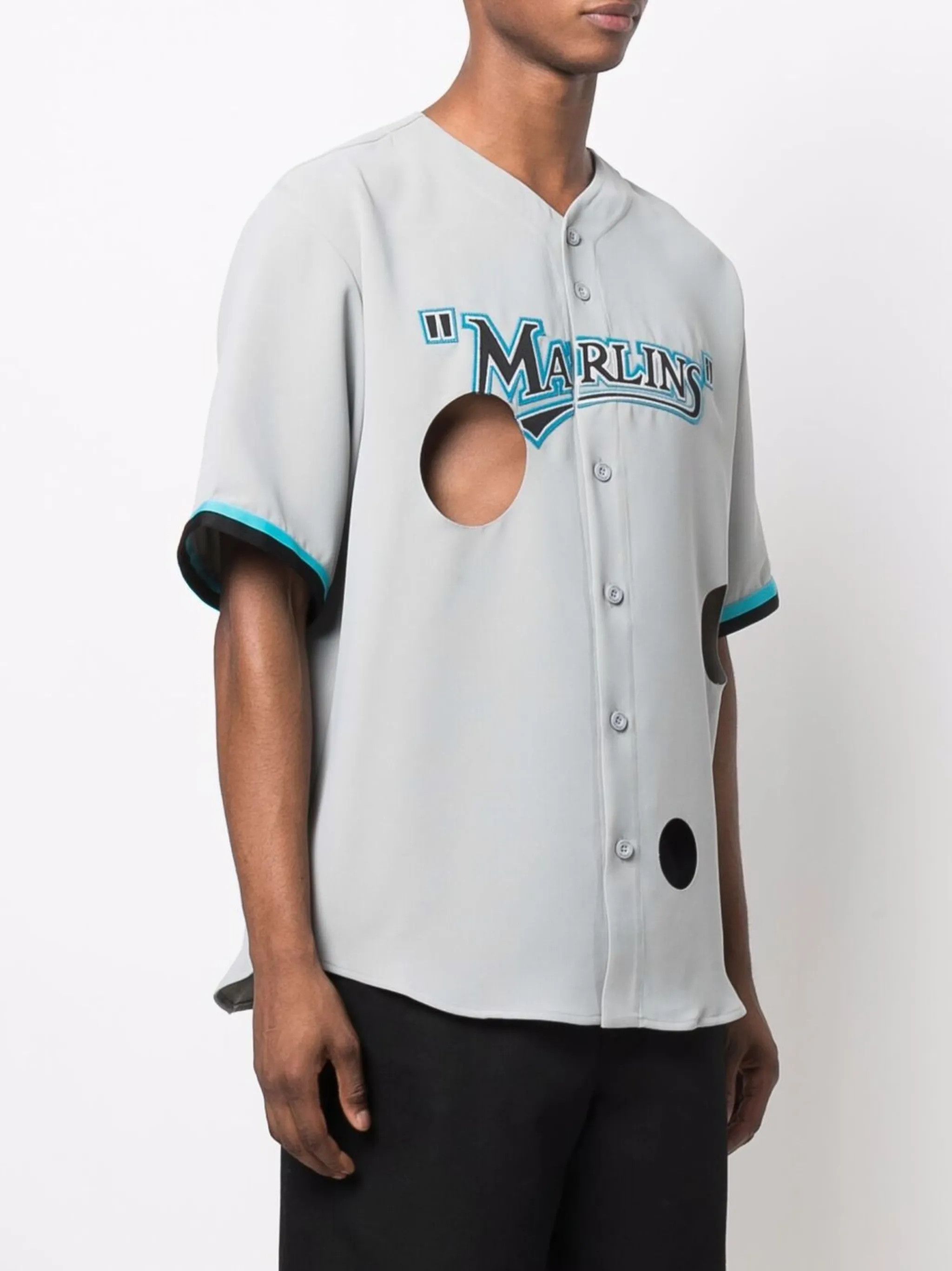Off-White XXL - Off-White Miami Marlins MLB Top Jersey Gray Blue Size US XXL / EU 58 / 5 - 2 Thumbnail