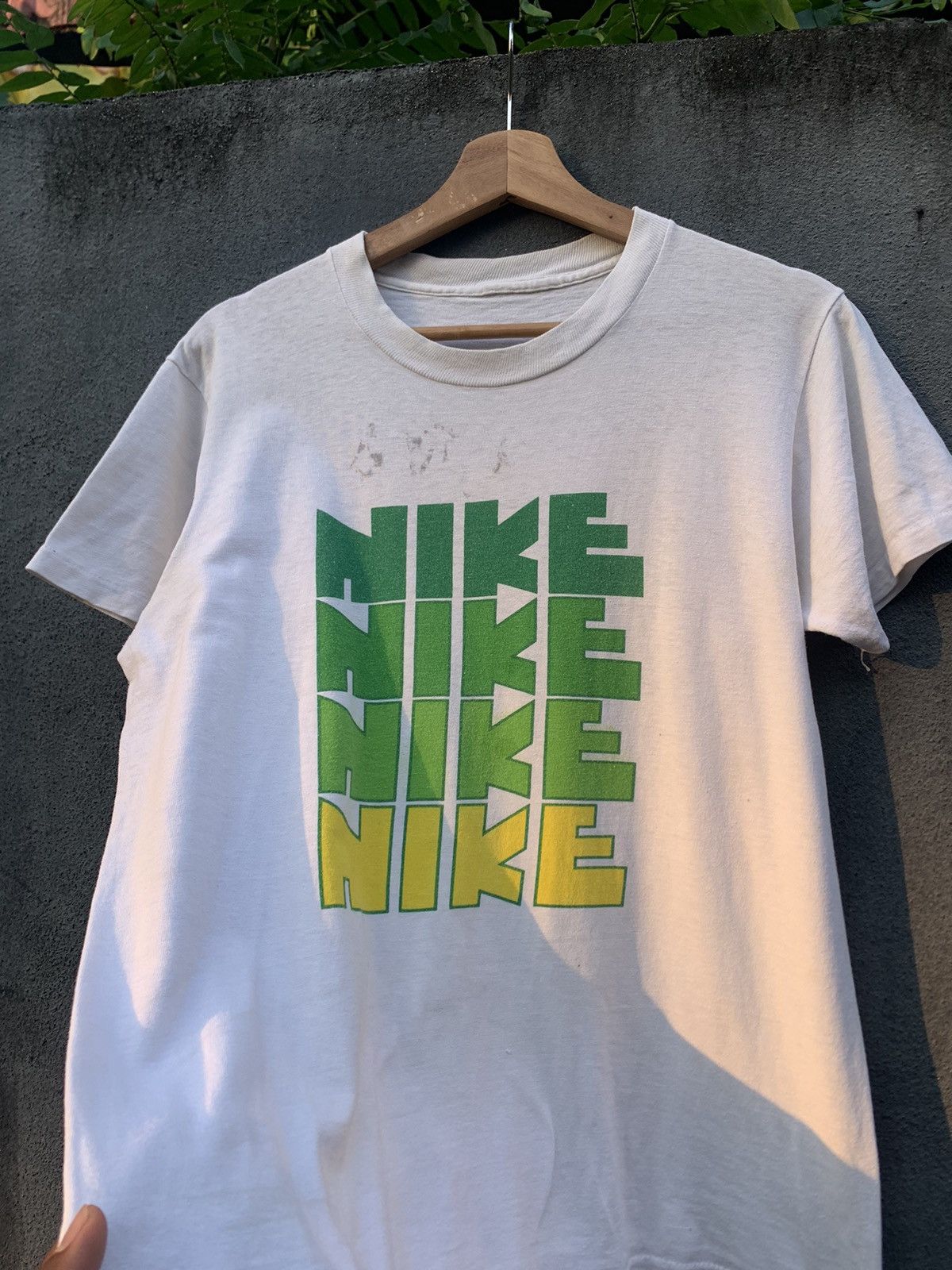 Nike Vintage 70s Nike Block Marathon shirt Size US S / EU 44-46 / 1 - 5 Thumbnail