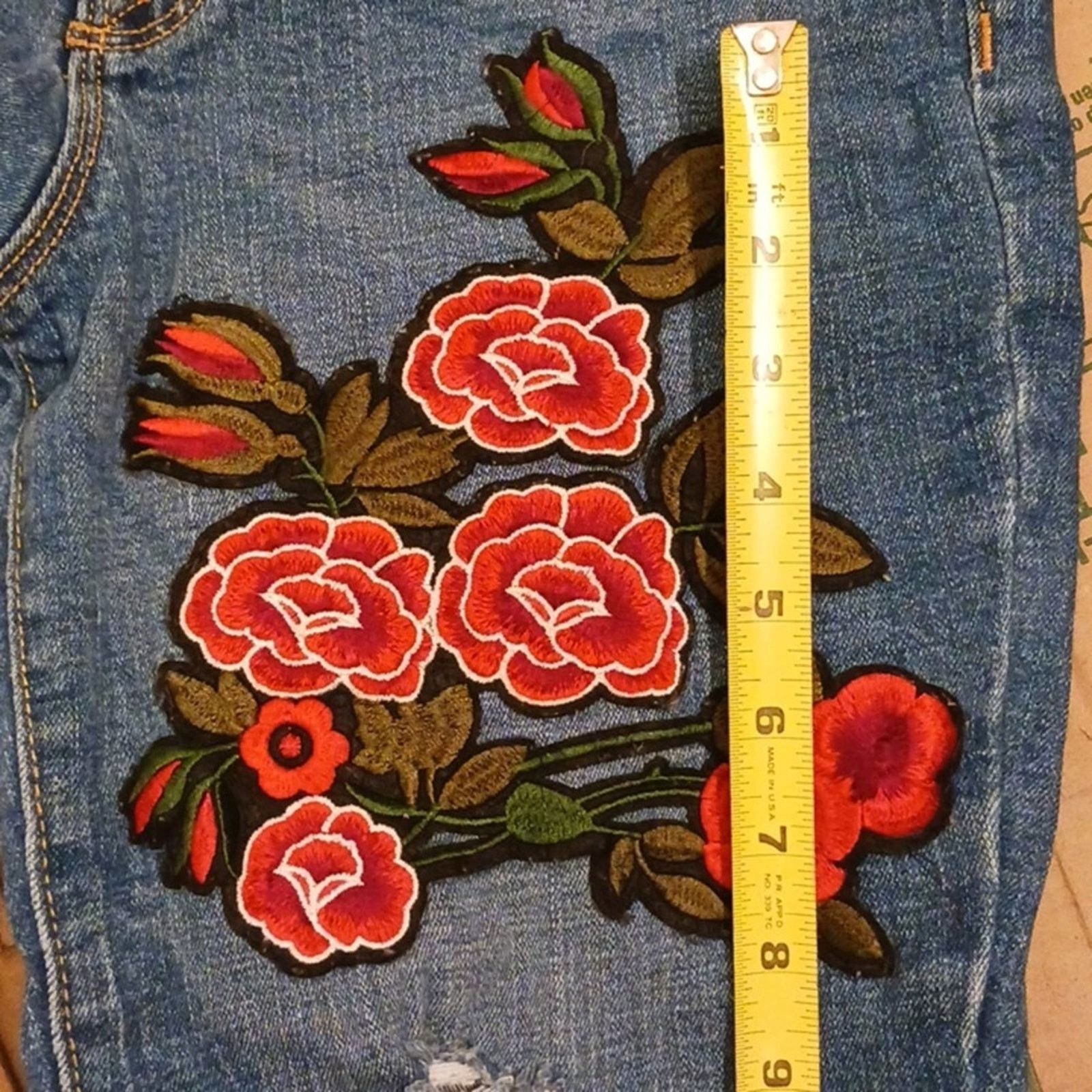 Old Navy Old Navy ROSES Jeans Sz 10 Blue Distess Bohemian Cottagecore Size 30" / US 8 / IT 44 - 14 Thumbnail