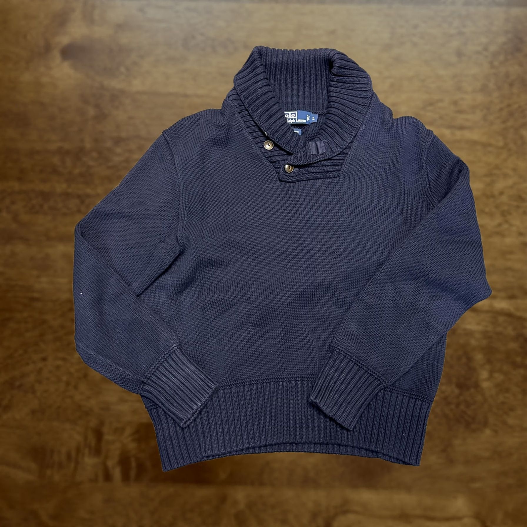 Polo Ralph Lauren Polo Ralph Lauren Sweater Mens Large Blue Knit Pullover Shawl Collar Button Knit Style Pullover Mens L Blue 100% Cotton Solid Pattern Size US L / EU 52-54 / 3 - 1 Thumbnail