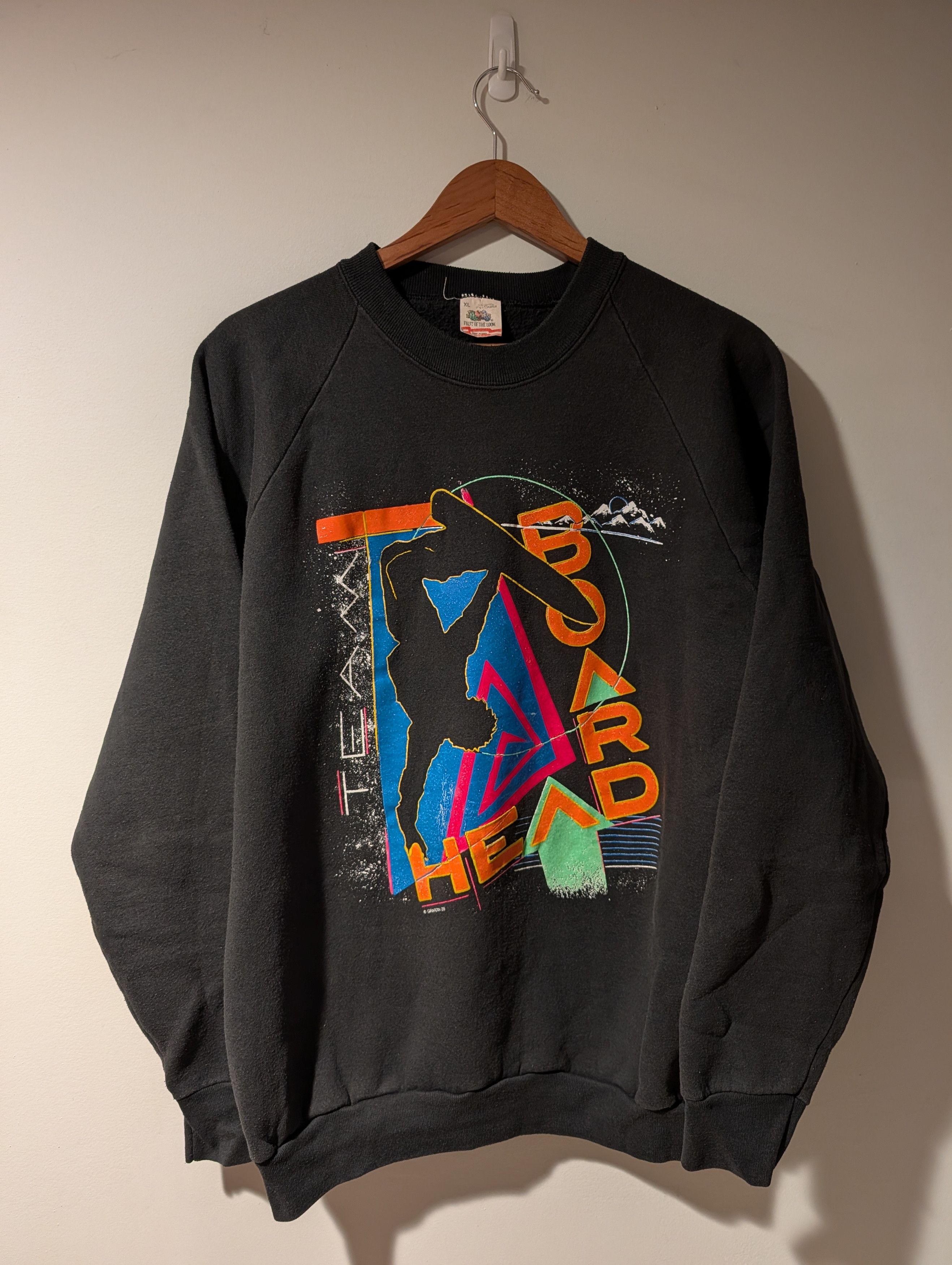 Fruit Of The Loom Vintage 1989 Team Board Head Snowboard Sweatshirt Fruit Size US XL / EU 56 / 4 - 1 Thumbnail