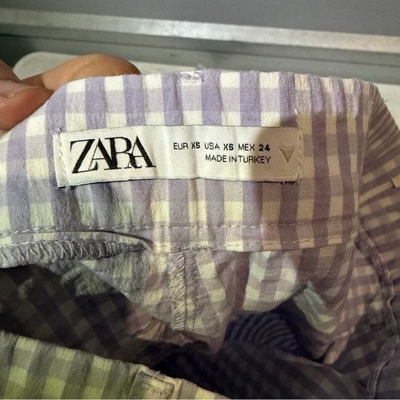 Zara Zara Purple Checkered Pants Sz Extra Small XS Size 22" - 5 Thumbnail