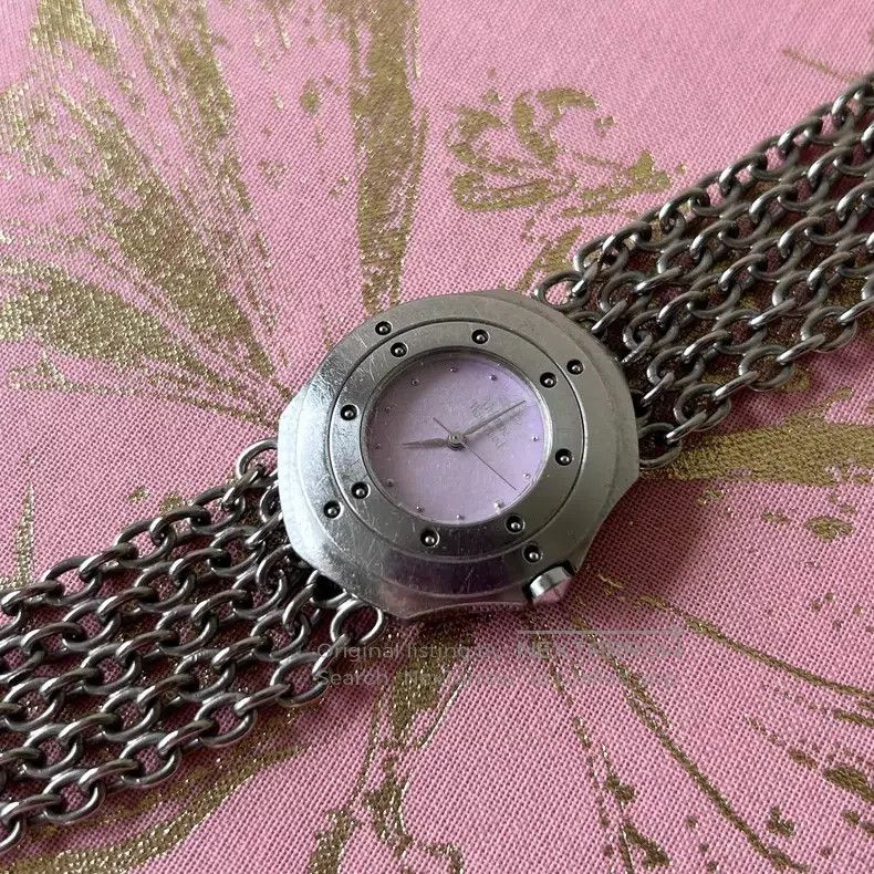Vivienne Westwood Vivienne Westwood Purple Mother of Pearl Dial Chain Watch Size ONE SIZE - 4 Thumbnail