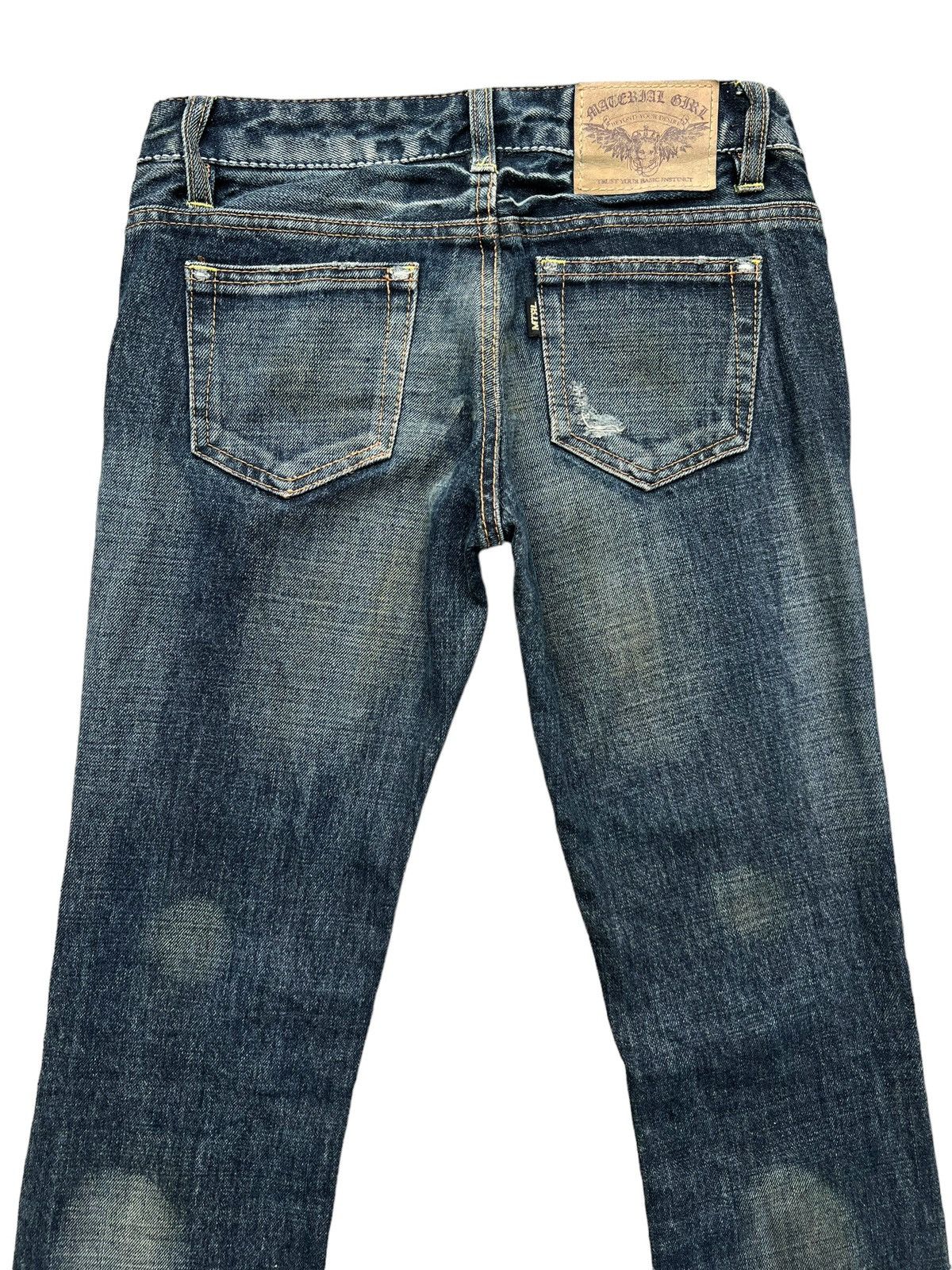 Japanese Brand MTRL Distressed Punk Flare Lowrise Denim Jeans 29x30 Size 29" - 5 Thumbnail