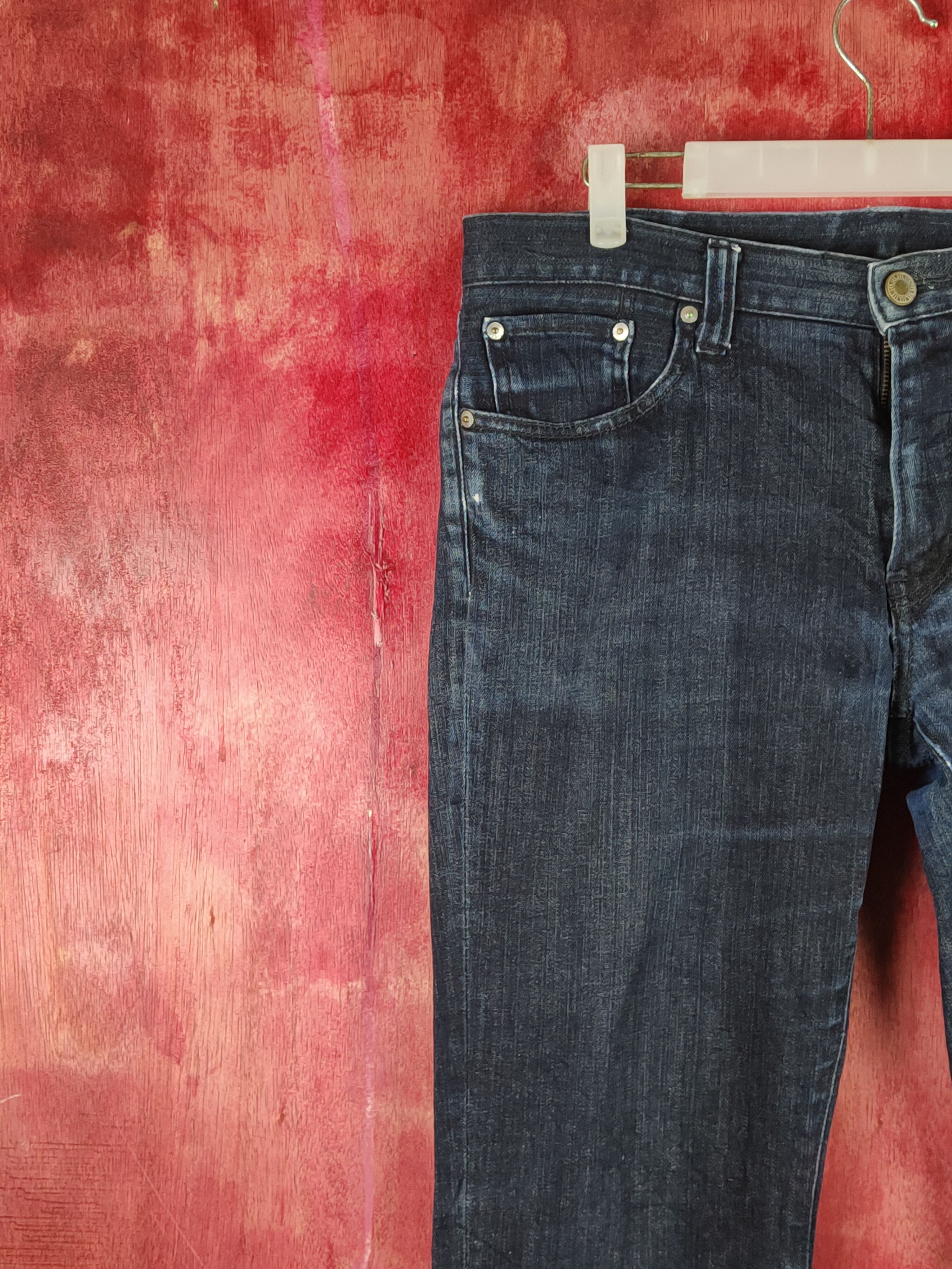 Japanese Brand Uniqlo Dark Blue Multipocket Denim#S1622 Size US 35 - 3 Thumbnail