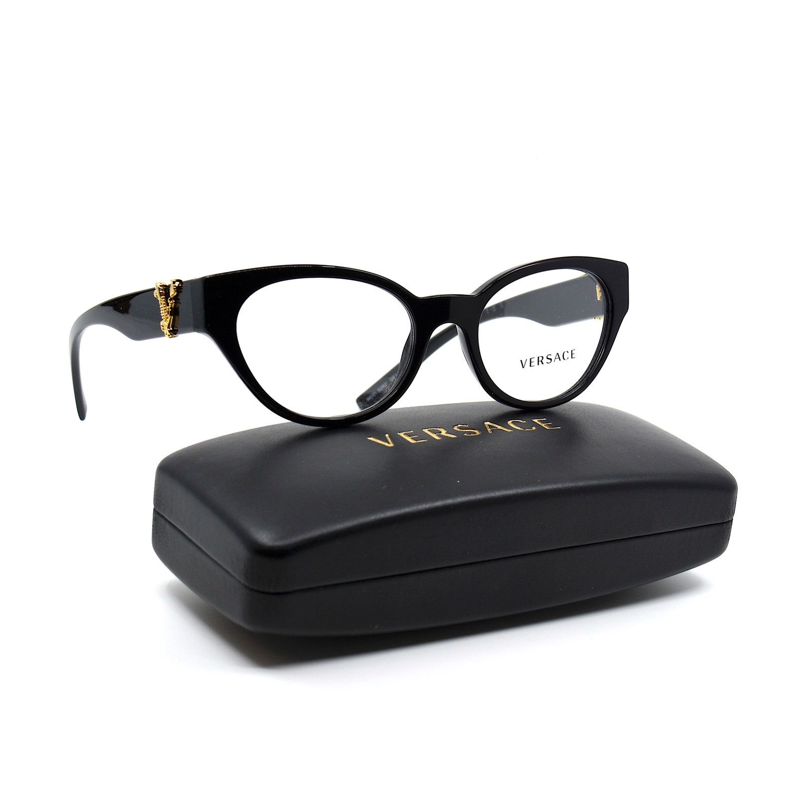 Versace NEW VERSACE VE3282 GB1 BLACK WOMEN EYEGLASSES FRAME Size ONE SIZE - 4 Thumbnail
