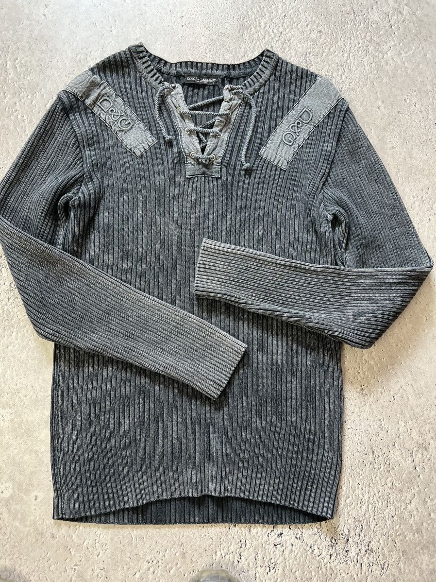 Dolce & Gabbana × Japanese Brand × Vintage Vintage Y2K Dolce & Gabbana Distressed faded effect sweater Size US L / EU 52-54 / 3 - 3 Thumbnail
