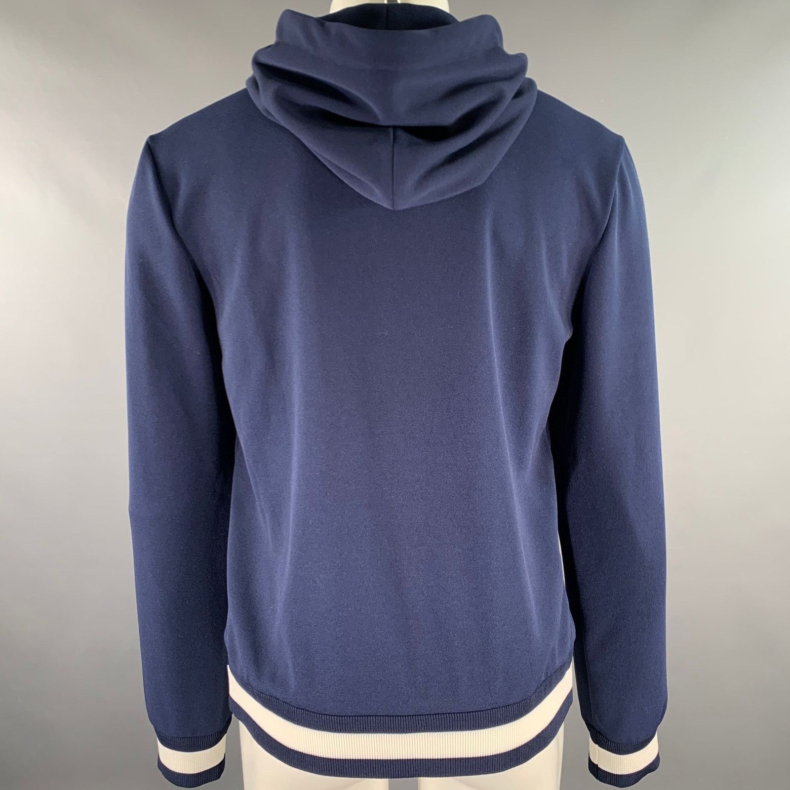 Gucci GUCCI Size M Navy White Logo Polyester Zip Up Hoodie Size US M / EU 48-50 / 2 - 4 Thumbnail
