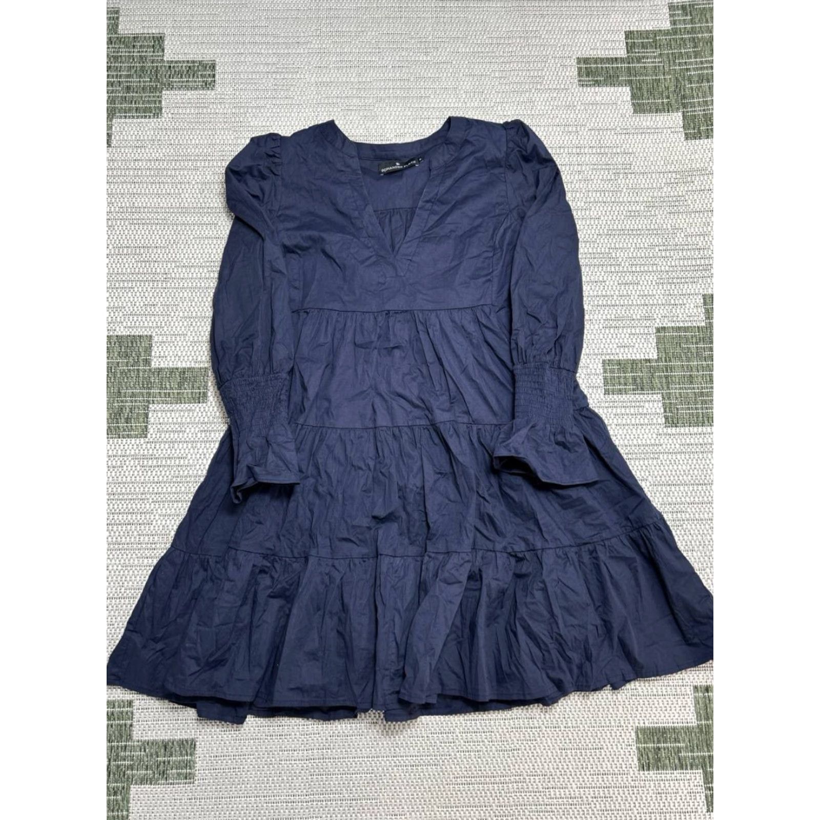Kenzo Pomander Place Kenzo Dress Womens Medium Blue Cotton Ruffle Tiered Fit & Flare V-Neck Puff Sleeve Casual Party/Cocktail Short Vintage No Size M / US 6-8 / IT 42-44 - 2 Thumbnail