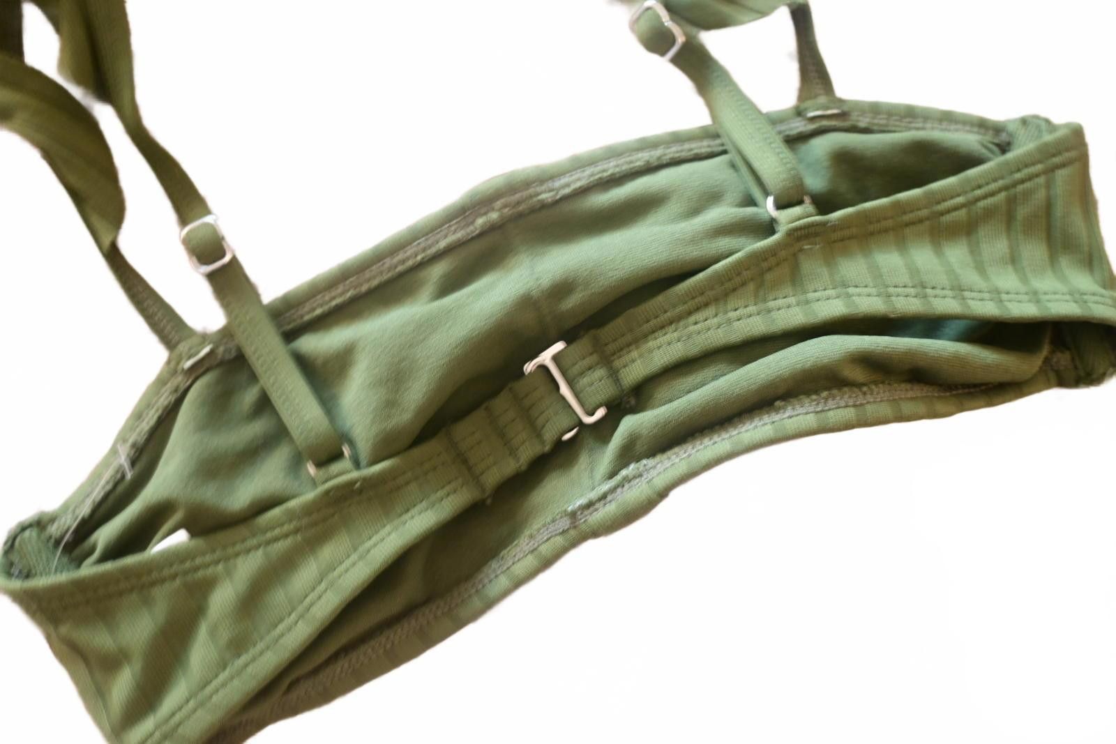 Other Olive Green Ruffled Strap Bikini Swim Top Women's Small Size ONE SIZE - 6 Thumbnail