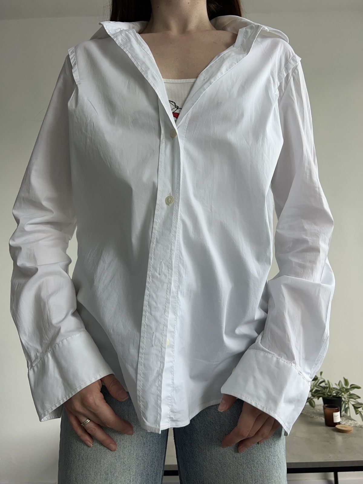 Maison Margiela Maisonmargiela women’s white button down top shirt Size L / US 10 / IT 46 - 16 Thumbnail