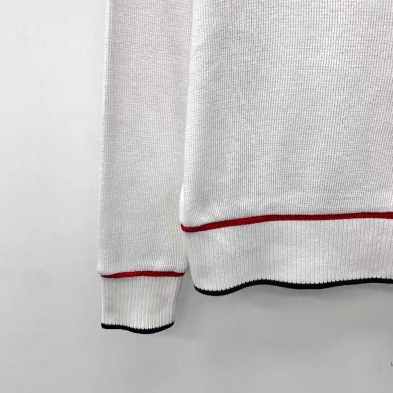 Thom Browne Thom Browne White striped round neck long sleeve hoodie Size XS / US 0-2 / IT 36-38 - 4 Thumbnail