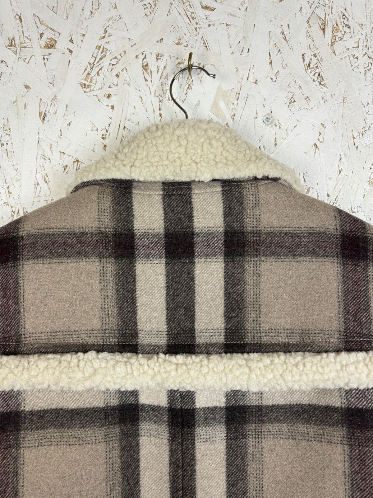 Burberry Burberry Wool Nova Check Shearling Jacket UK 14 USA 12 IT 46 Size L / US 10 / IT 46 - 8 Thumbnail