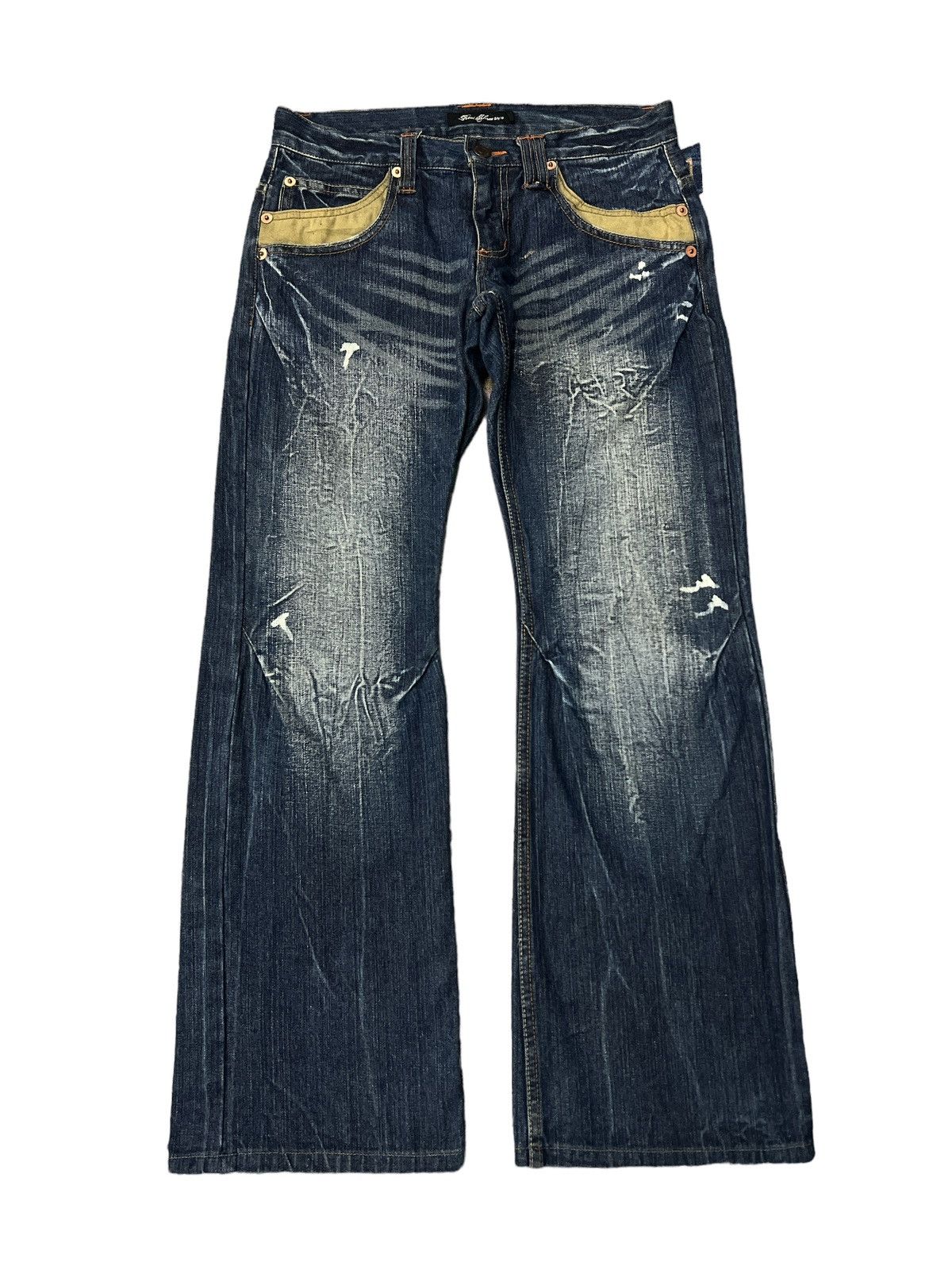 Japanese Brand FLARED💥ROOT TREE STYLE DISTRESSED DENIM PANT Size US 30 / EU 46 - 1 Thumbnail
