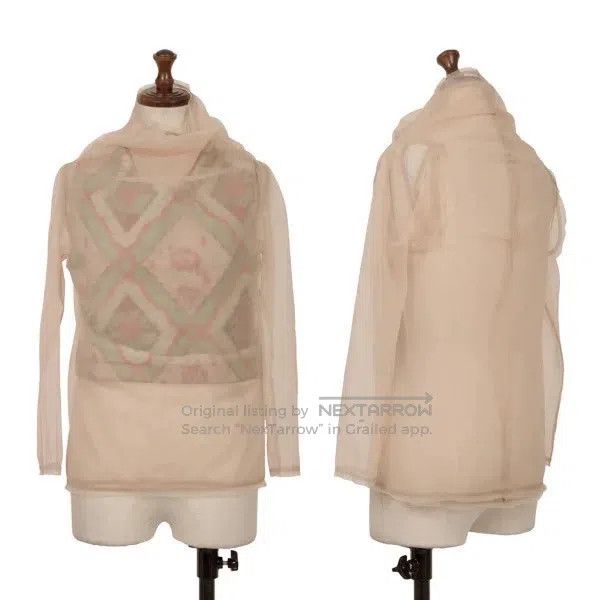 Comme des Garcons Comme Des Garcons Beige vintage floral design sheer top Size S / US 4 / IT 40 - 1 Thumbnail