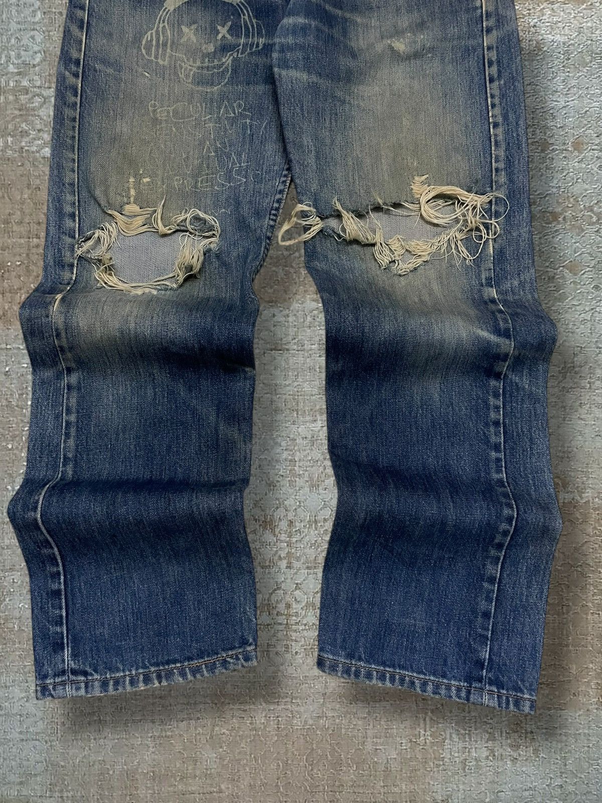 Levi's Vintage Clothing Vintage 1990s Designer Levis 501 Skull Distressed Denim Size US 31 - 3 Thumbnail