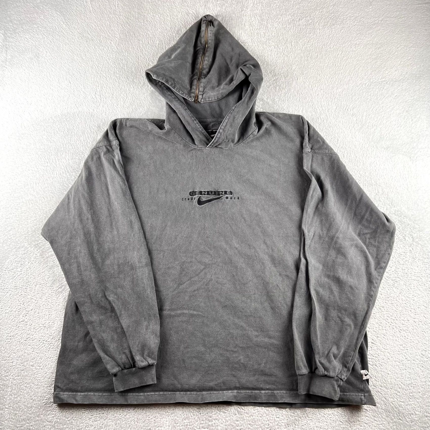 Nike VINTAGE Nike Hoodie Pullover Mens 2XL Gray Zip Hood USA Made 90s Mens Size US XXL / EU 58 / 5 - 2 Thumbnail