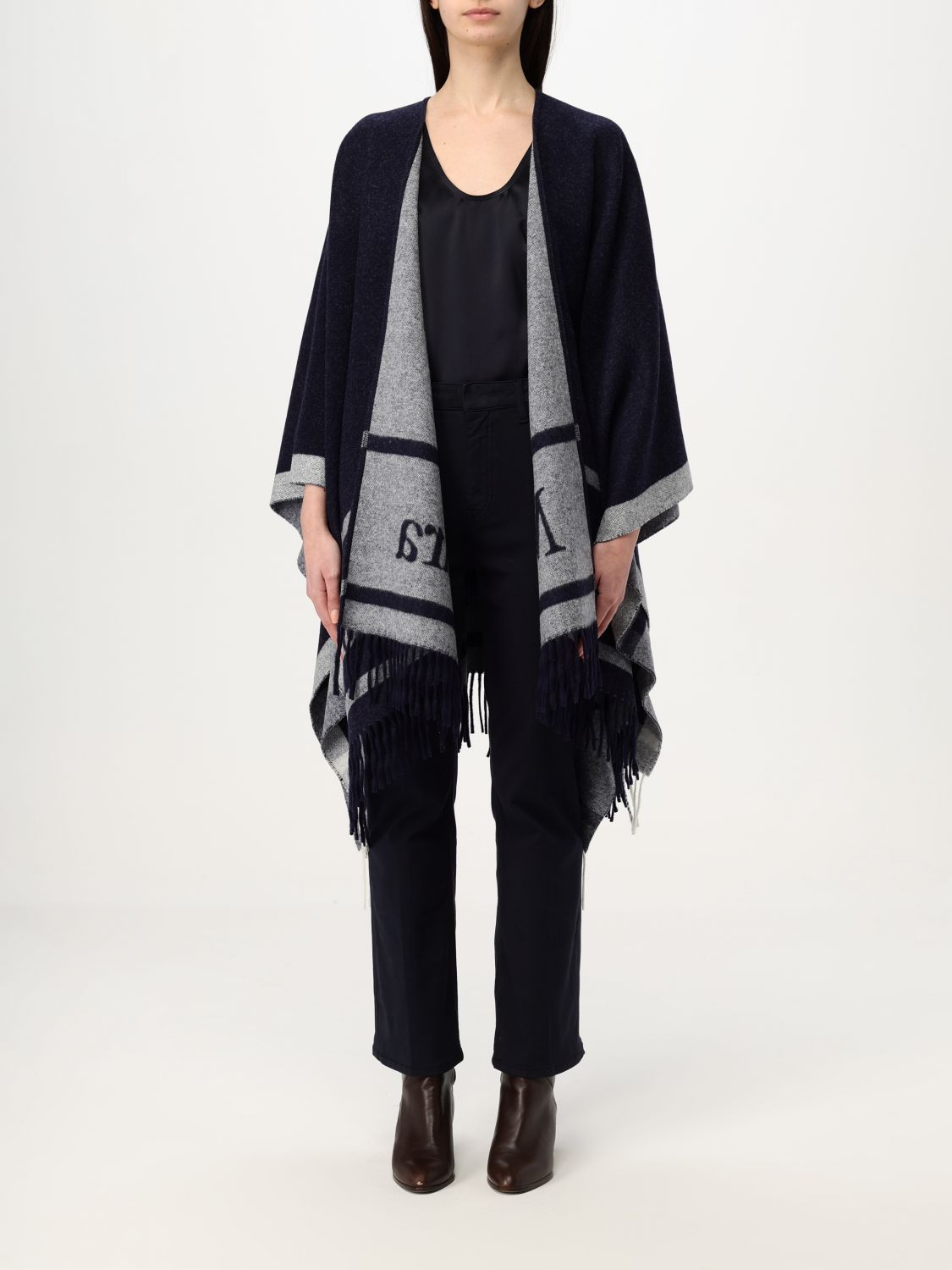 Max Mara Max Mara Cape Woman Navy Size ONE SIZE - 1 Thumbnail