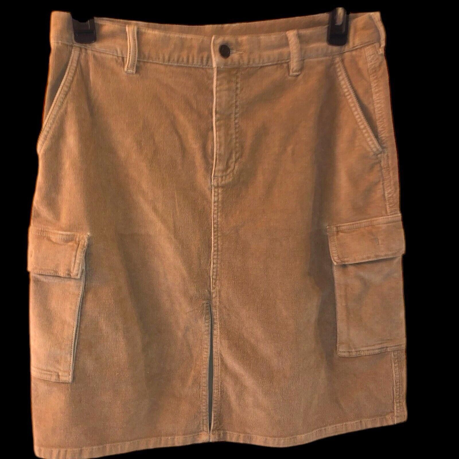 Designer Vintage Ralph Lauren Polo Jeans Corduroy Skirt Brown 12 Size 34" / US 12 / IT 48 - 1 Thumbnail