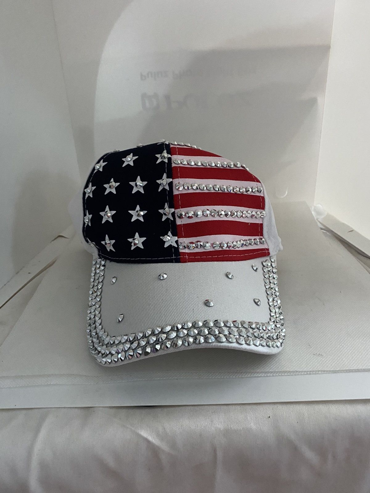 The Unbranded Brand Red white and blue bling out baseball cap Size ONE SIZE - 1 Thumbnail