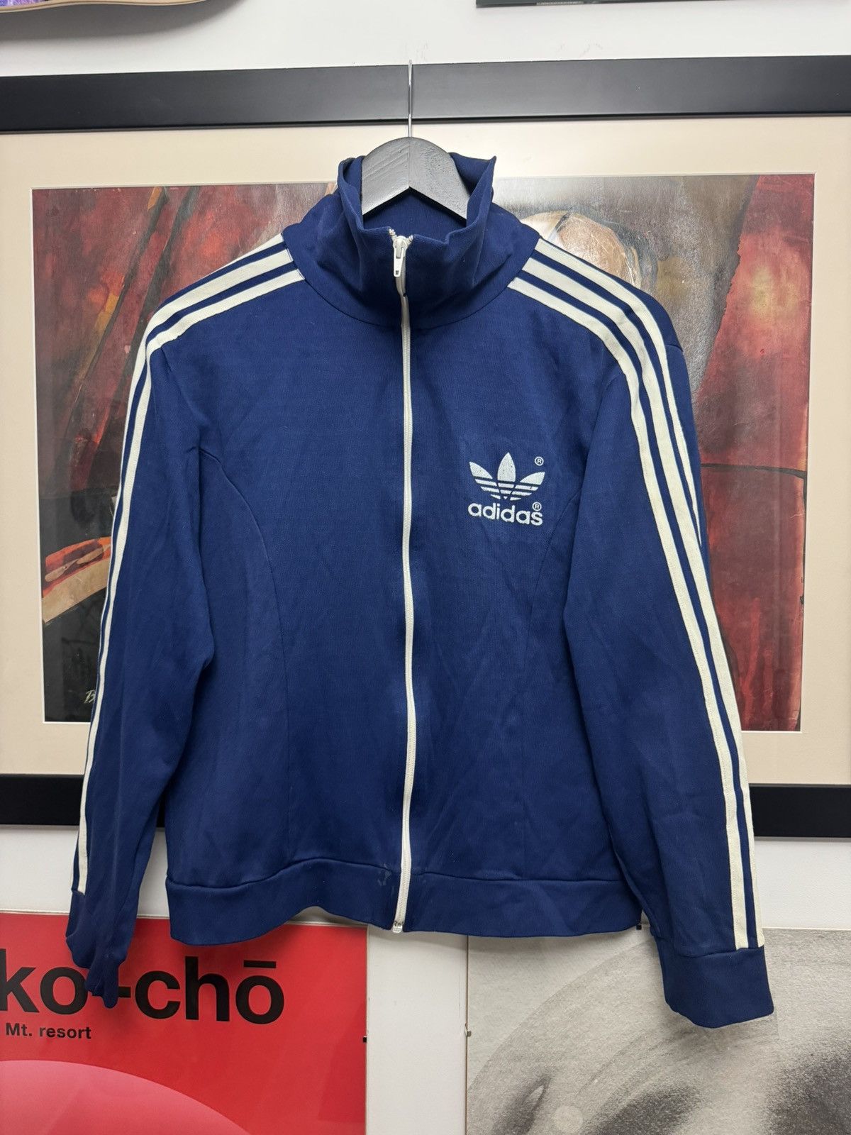 Adidas Vintage 60s Adidas Track Top Zip Rare Casual Stripes Blue Size US S / EU 44-46 / 1 - 2 Thumbnail