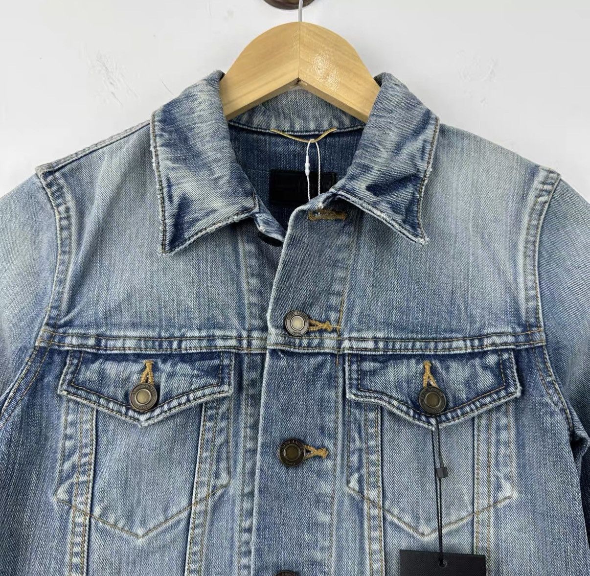 Saint Laurent Paris Saint Laurent Washed Blue Short Denim Jacket J42 Size S / US 4 / IT 40 - 3 Thumbnail