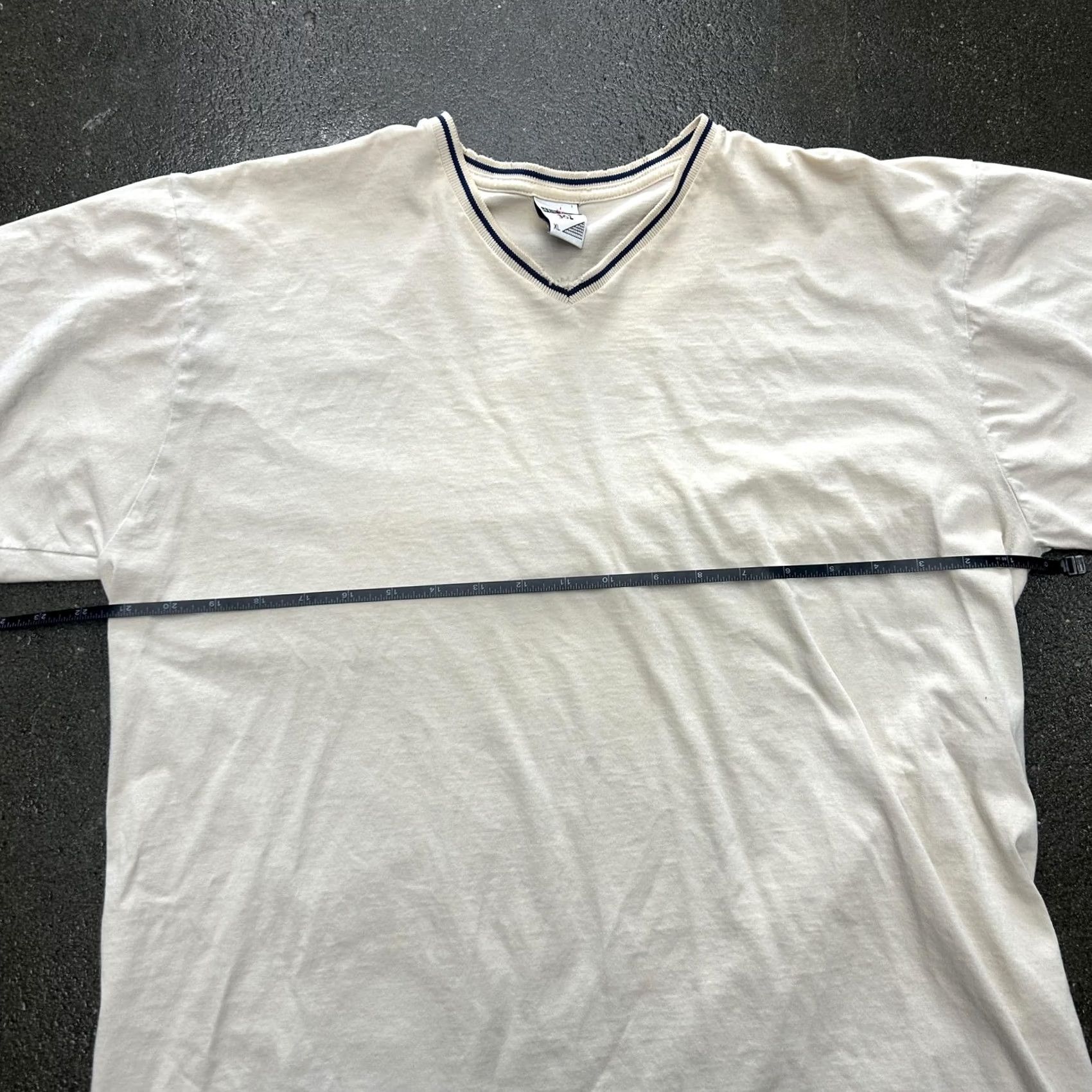 Jerzees Jerzees Shirt Mens XL White V-Neck 362 Trim Collar Casual Basic Tee Cotton Size US XL / EU 56 / 4 - 4 Thumbnail