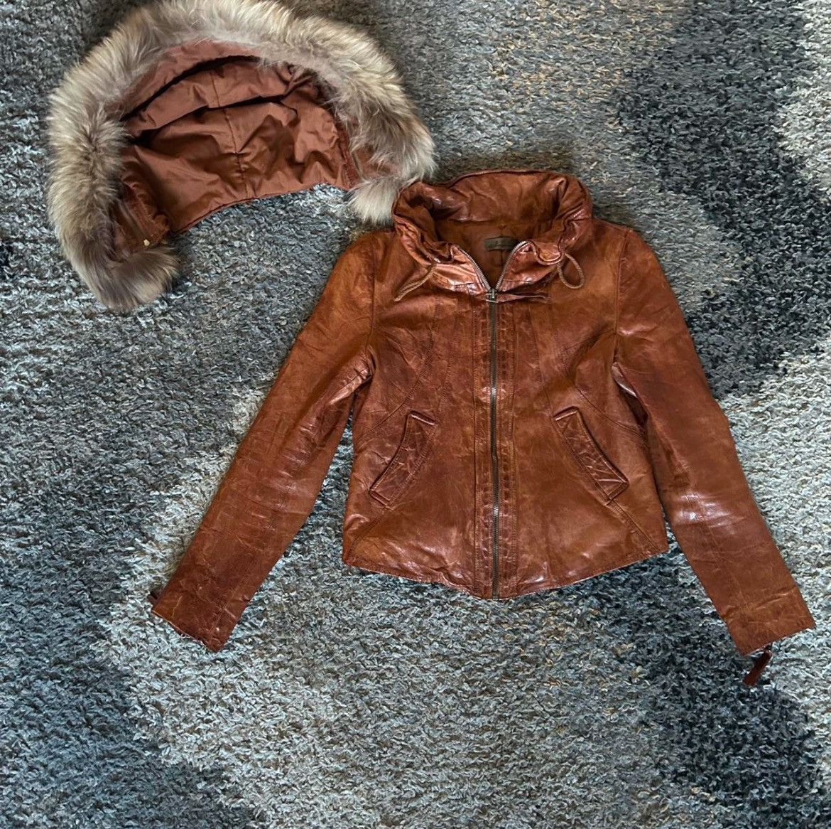 Hysteric Glamour × Le Grande Bleu (L.G.B.) × Tornado Mart GOA vintage sheep skin and raccoon fur leather jacket Size XS / US 0-2 / IT 36-38 - 4 Thumbnail