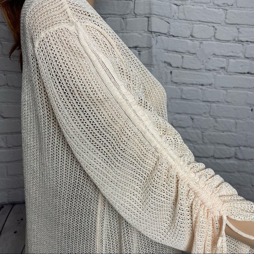 Zara NWT New Zara Knit Ruched-Sleeve Pale Peach Sweater Size L Size L / US 10 / IT 46 - 3 Thumbnail