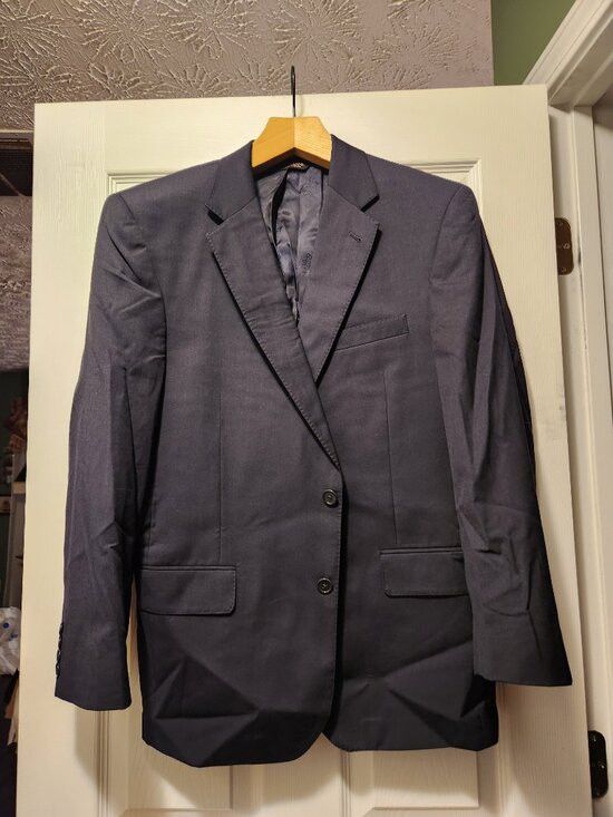 Jos. A. Bank jos.a.bank men's navy 100%wool sport coat blazer jacket 42R Size 42R - 2 Thumbnail