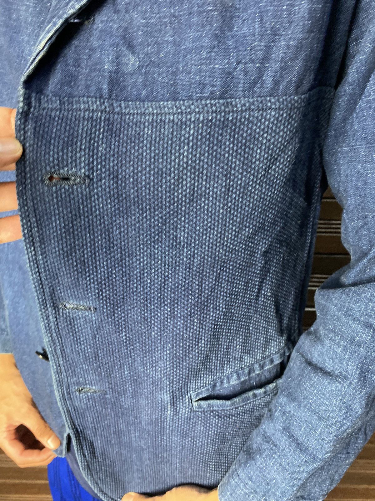 Blue Blue Japan Vintage Blue Blue Japan Pure Indigo Sashiko Chore Jacket Size US S / EU 44-46 / 1 - 8 Thumbnail