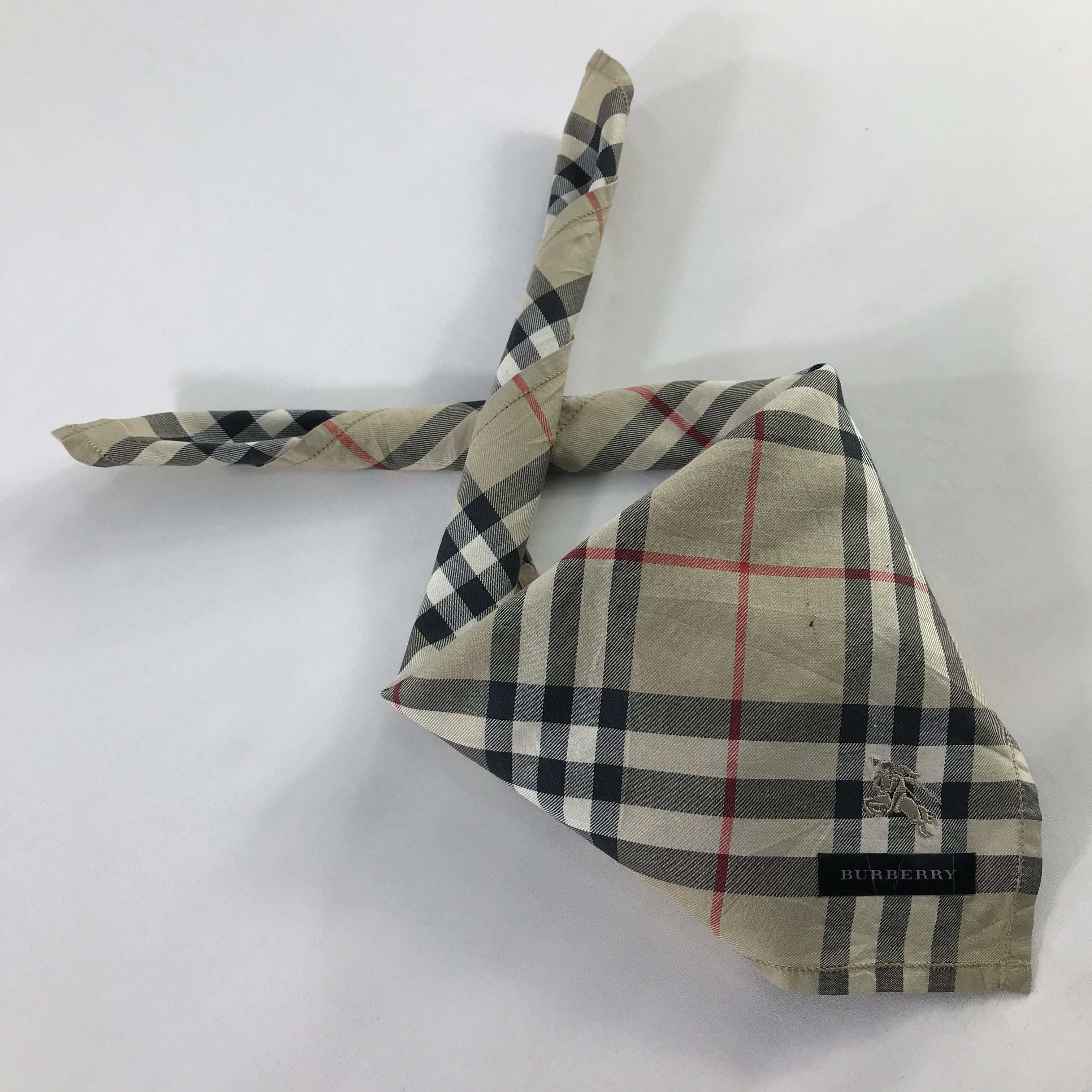 Burberry × Vintage Burberry Bandana / Handkerchief / Neckerchief - S557 Size ONE SIZE - 4 Thumbnail