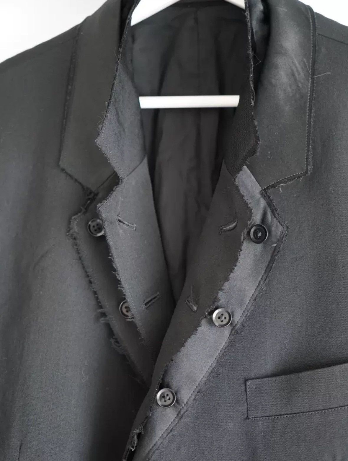 Yohji Yamamoto Yohji Yamamoto 11ss silk collar fringed double suit Size US XL / EU 56 / 4 - 3 Thumbnail
