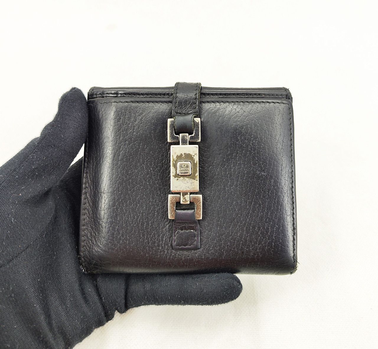 Gucci original GUCCI full leather lock bifold wallet Grailed