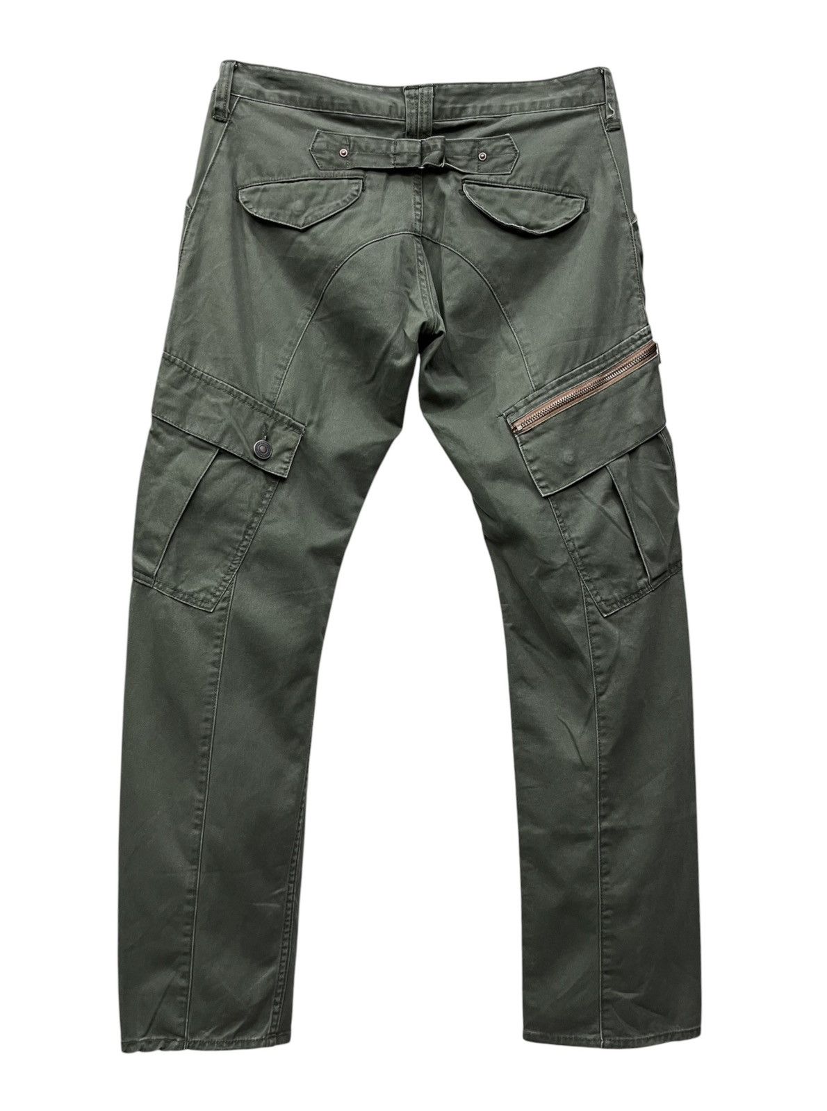 Japanese Brand Ultra Rare Dominate Green Army Big Slant Pocket Cargo Pants Size US 32 / EU 48 - 4 Thumbnail