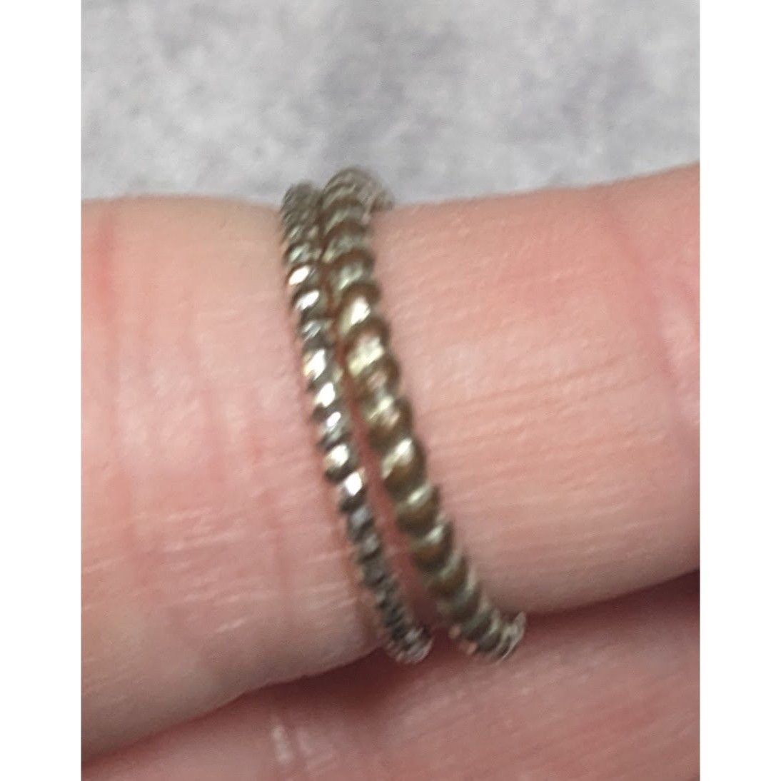 Other Casual Textured Silver Tone Fashion Ring Set Size 7 (2) Size ONE SIZE - 6 Thumbnail