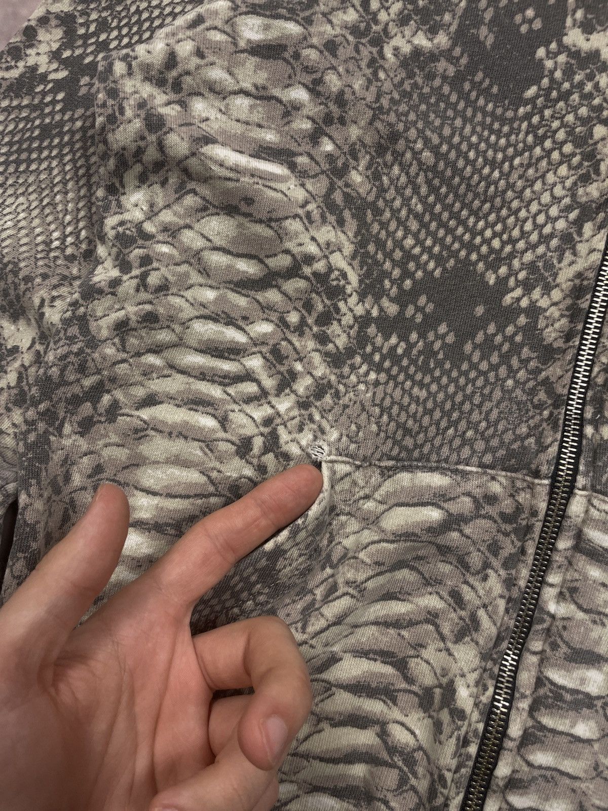 Y2K LGB IfSixWasNine Style Snake Skin Pattern Zip Hoodie