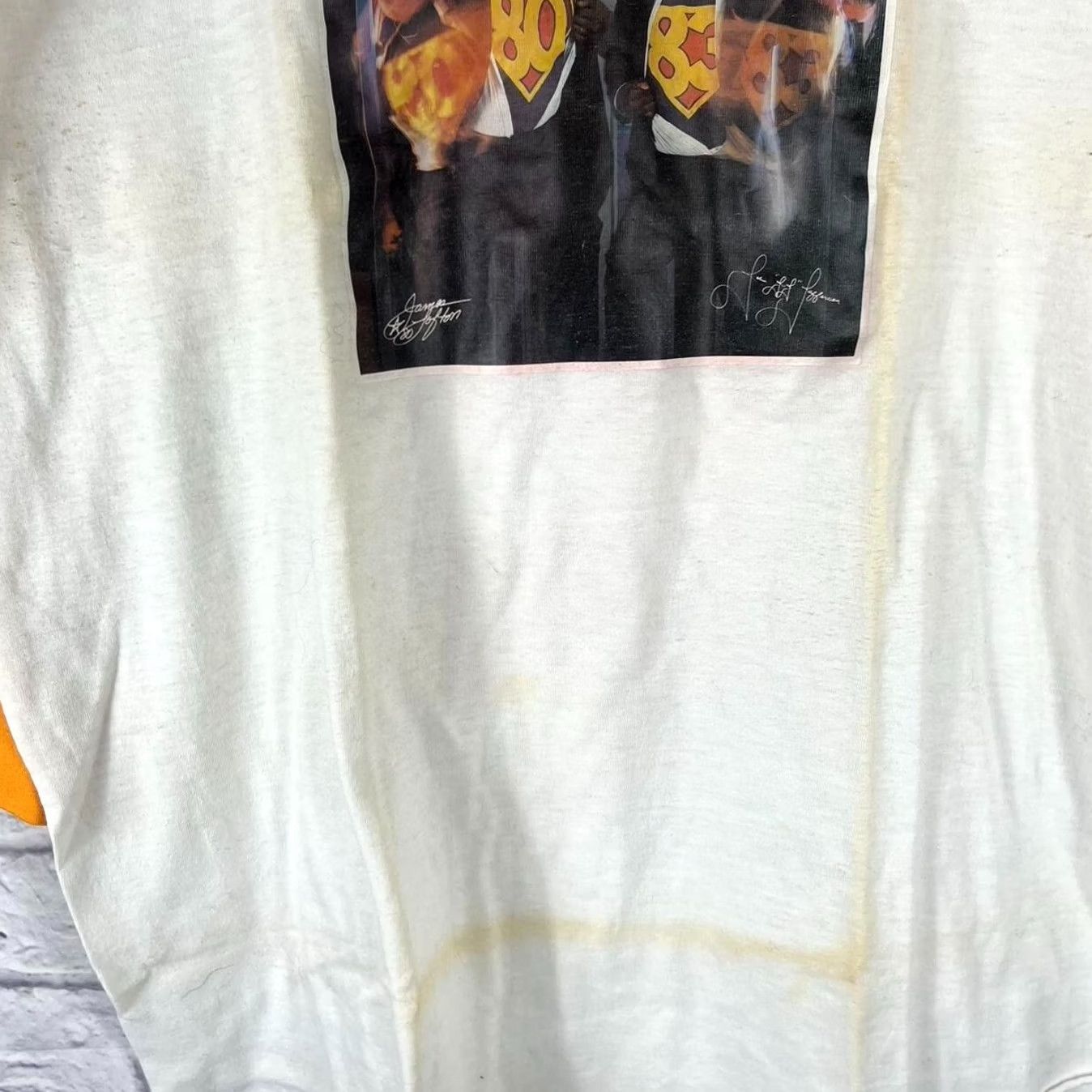 Vintage VINTAGE 80s NFL Tee Mens XL White John Jefferson James Lofton Graphic Tee Flaws Unwashed Preserve 1980s Sportswear American Vintage Size US XL / EU 56 / 4 - 4 Thumbnail