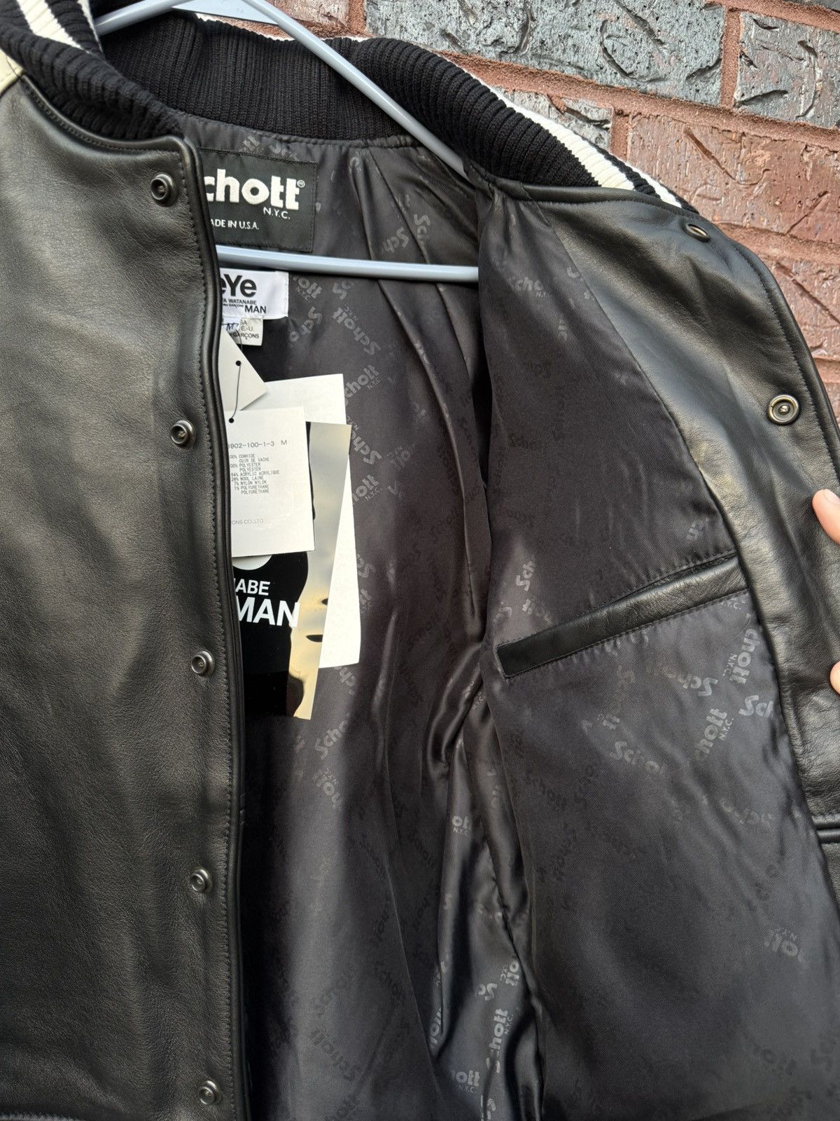 Junya Watanabe Junya Watanabe eYe Schott Leather Stadium Jacket Size US L / EU 52-54 / 3 - 9 Thumbnail