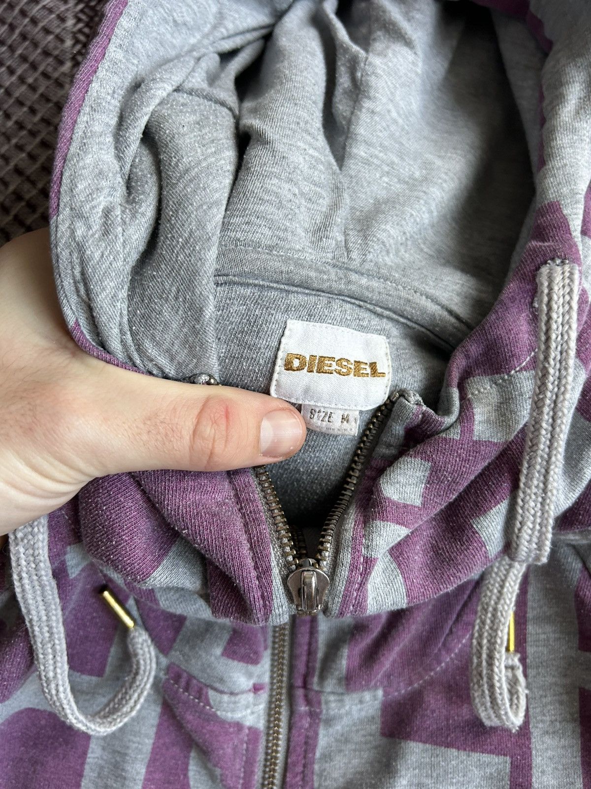 Diesel Vintage Diesel 90s Monogram Y2k Zip Hoodie Streetwear Size M Size M / US 6-8 / IT 42-44 - 10 Thumbnail