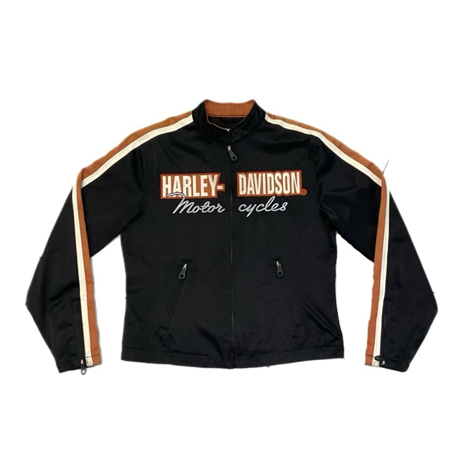 Harley Davidson Harley Davidson Racing Black Orange striped Y2K Jacket Size S / US 4 / IT 40 - 1 Thumbnail
