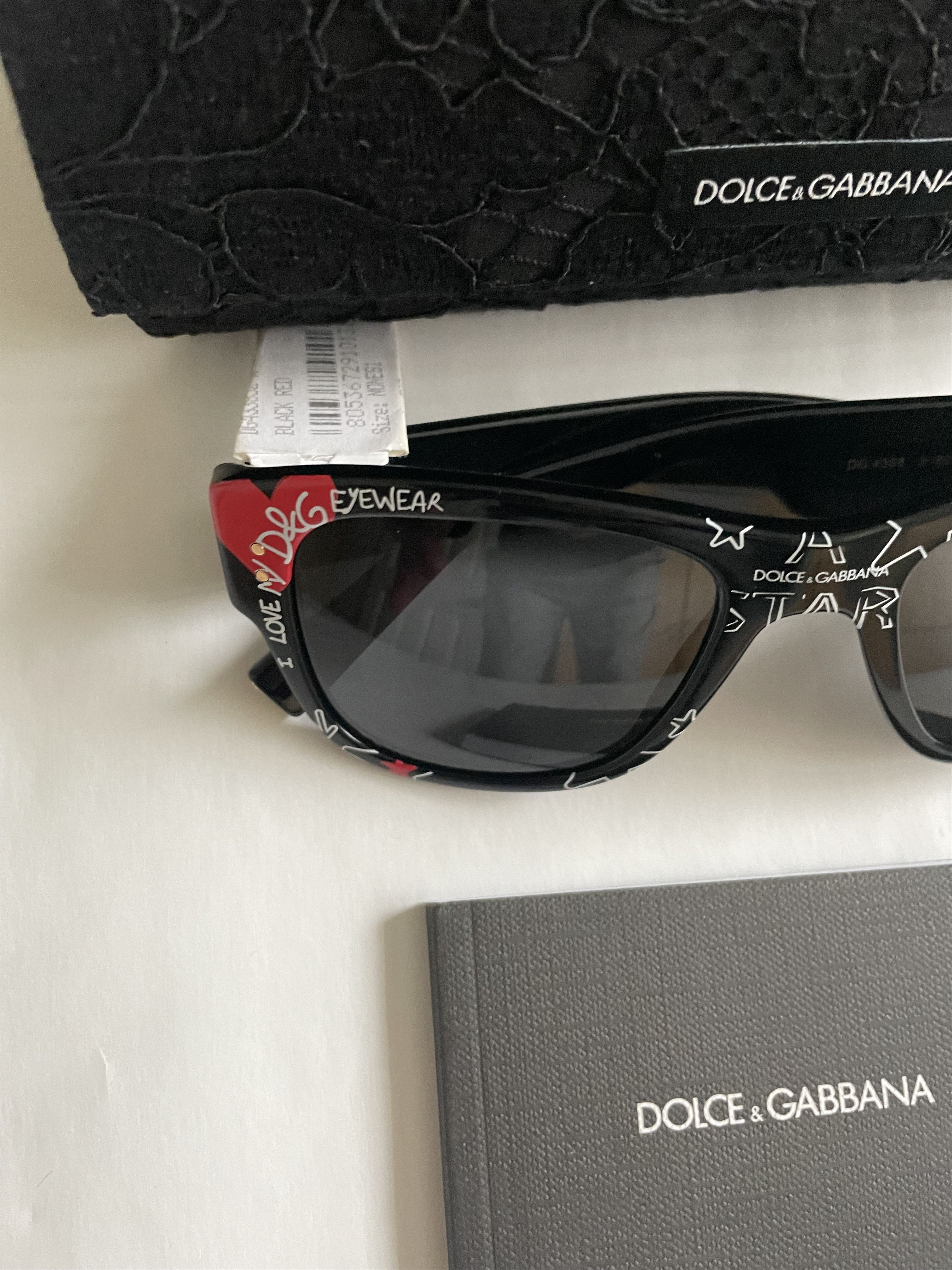 Dolce & Gabbana DOLCE & GABBANA DG 4338 Graffitti Star Heart Sunglasses Size ONE SIZE - 6 Thumbnail