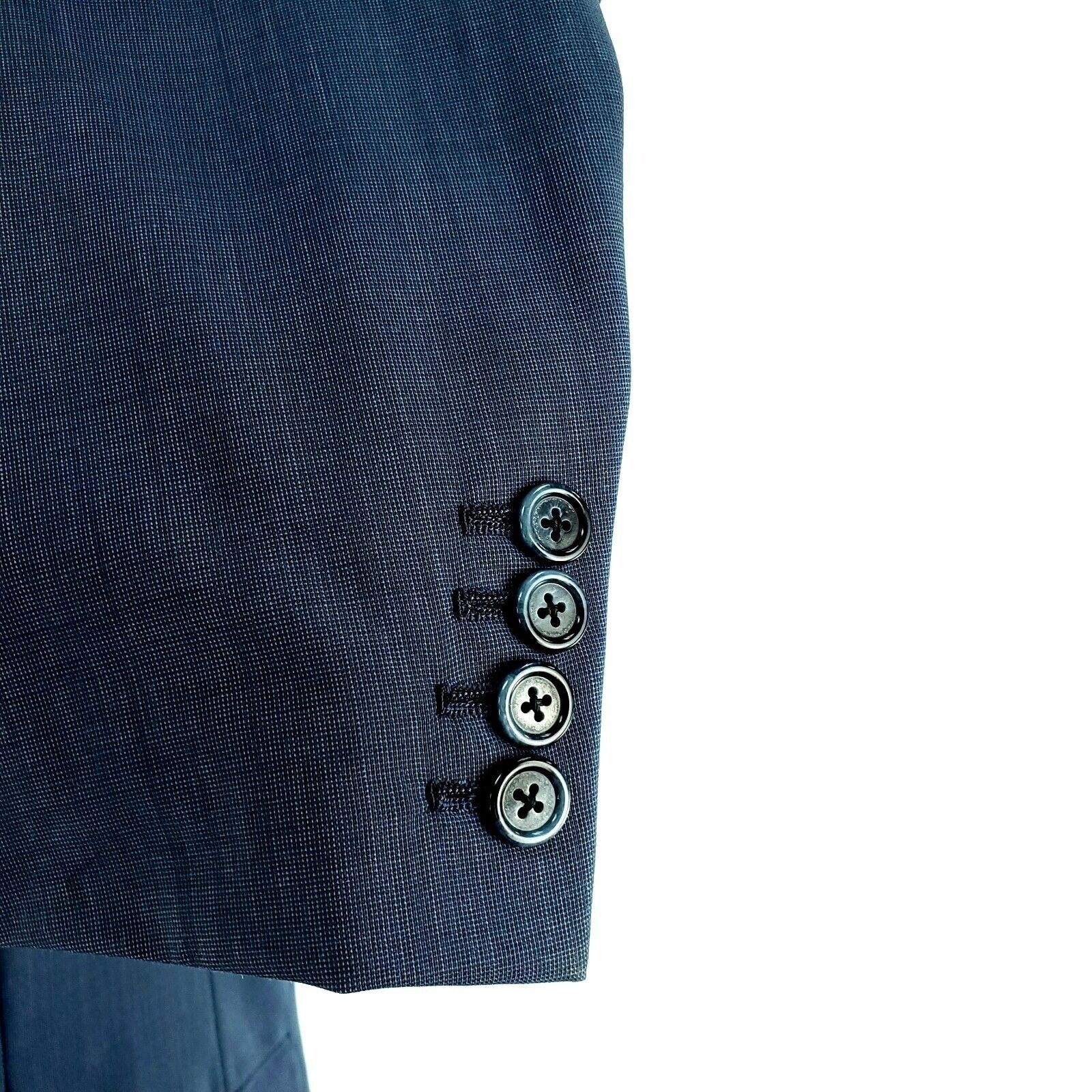 Hickey Freeman Hickey Freeman Barney's New York Wool 2 Button Blazer 42L Bl Size 42L - 4 Thumbnail