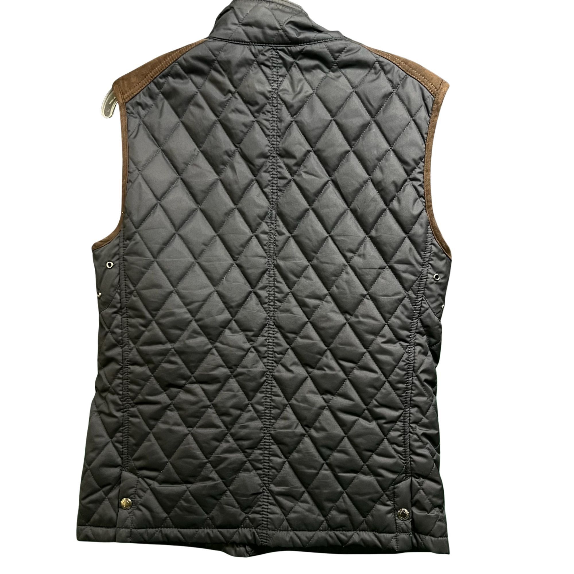 Zara ZARA Man Black Quilted Vest With Brown Suede Accents Snap Po Size US M / EU 48-50 / 2 - 3 Thumbnail
