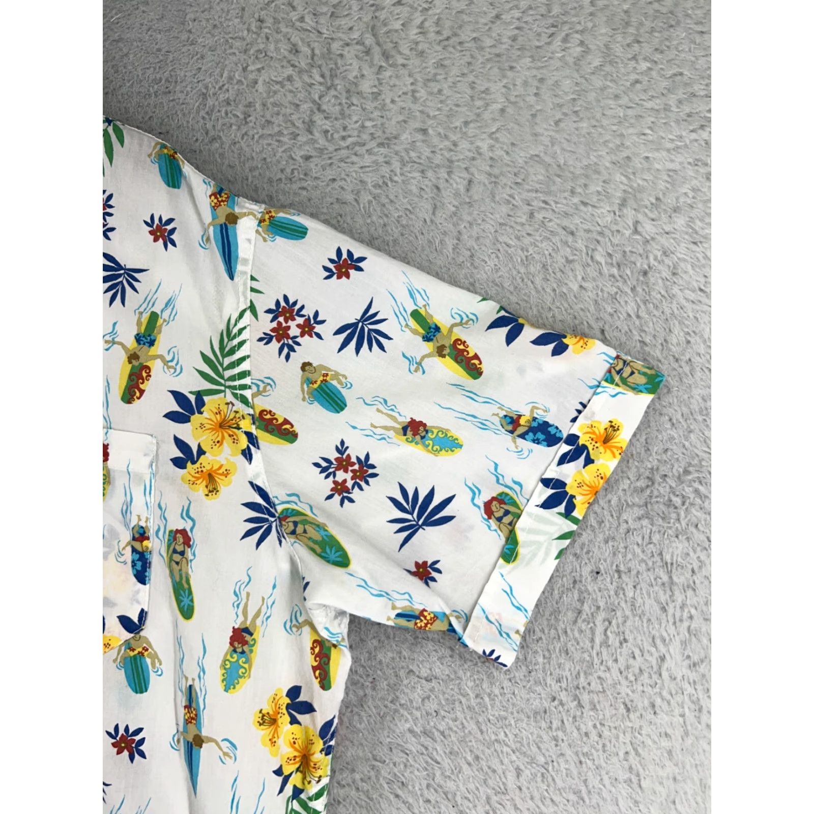 Izod IZOD Shirt Mens XL White Floral Surfers Palm All Over Print Flower Hawaiian Button-Up Size US XL / EU 56 / 4 - 5 Thumbnail