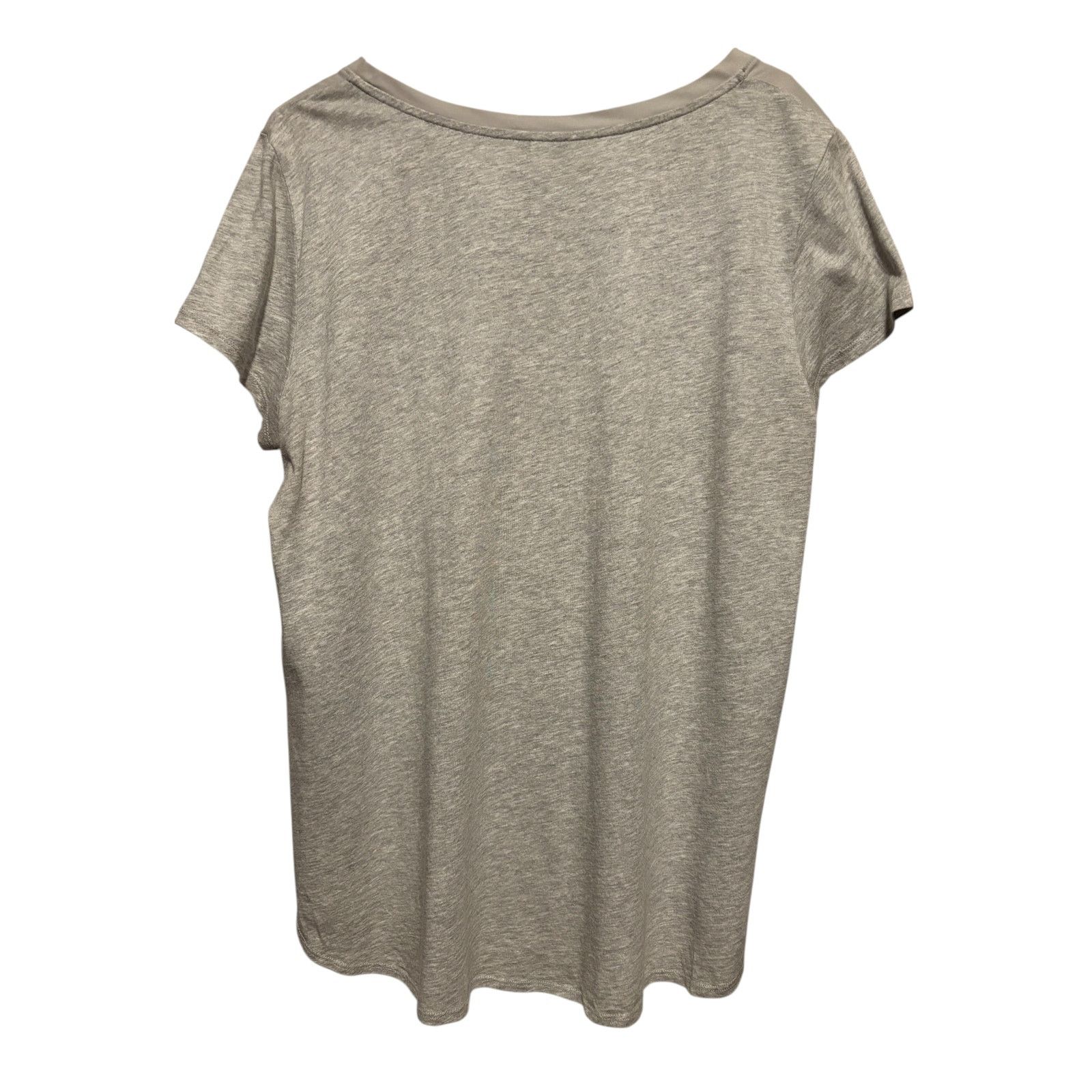 Ann Taylor Ann Taylor Gray Rhinestone Pearl Embellished T Shirt Top Size L / US 10 / IT 46 - 4 Thumbnail
