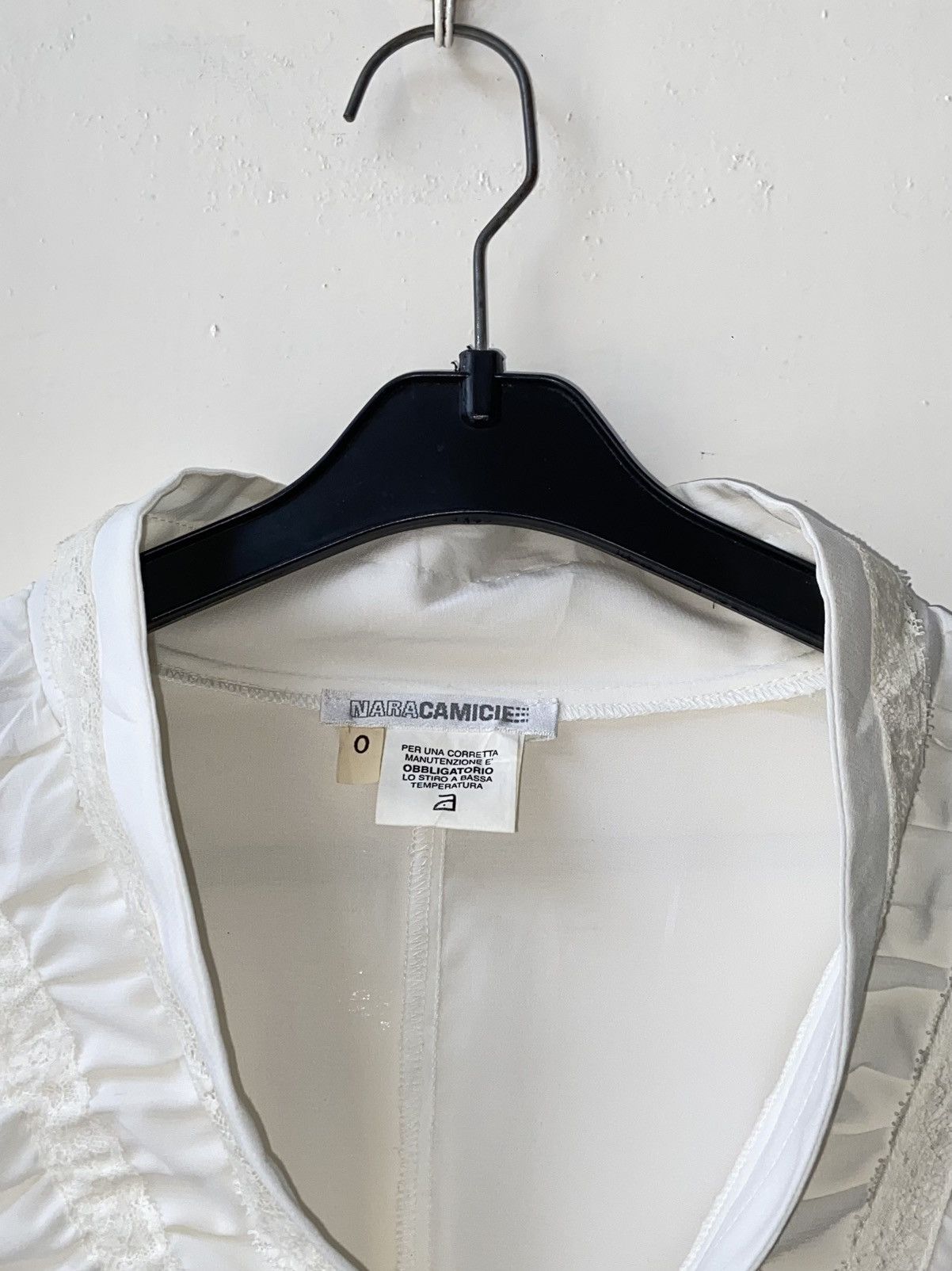 Designer × Japanese Brand NARA CAMICIE White Blouse Size XS / US 0-2 / IT 36-38 - 5 Thumbnail