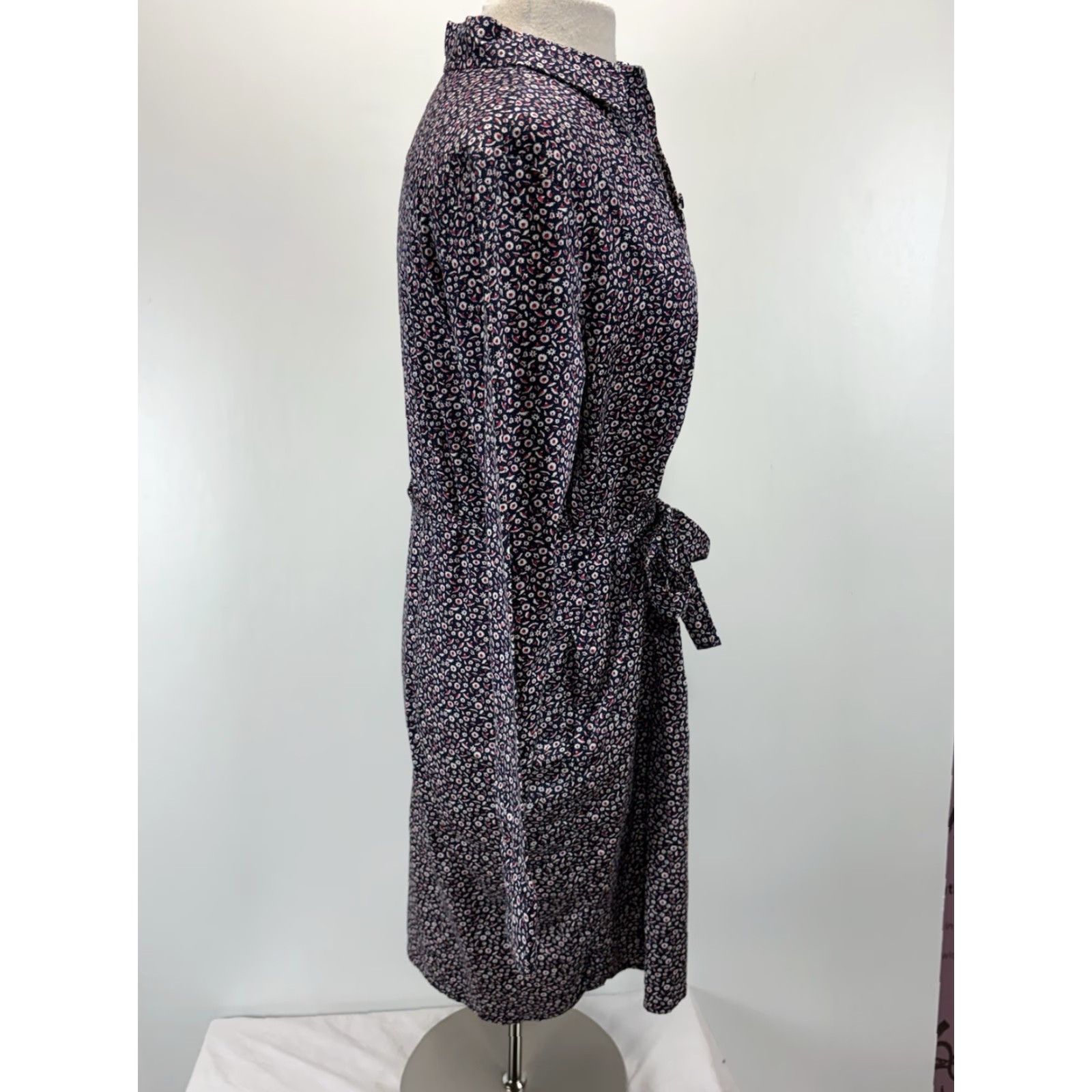 Talbots VINTAGE Talbots Floral Shirt Dress Women’s 12 Navy Ditsy Belt Button Front Classic Size XL / US 12-14 / IT 48-50 - 4 Thumbnail