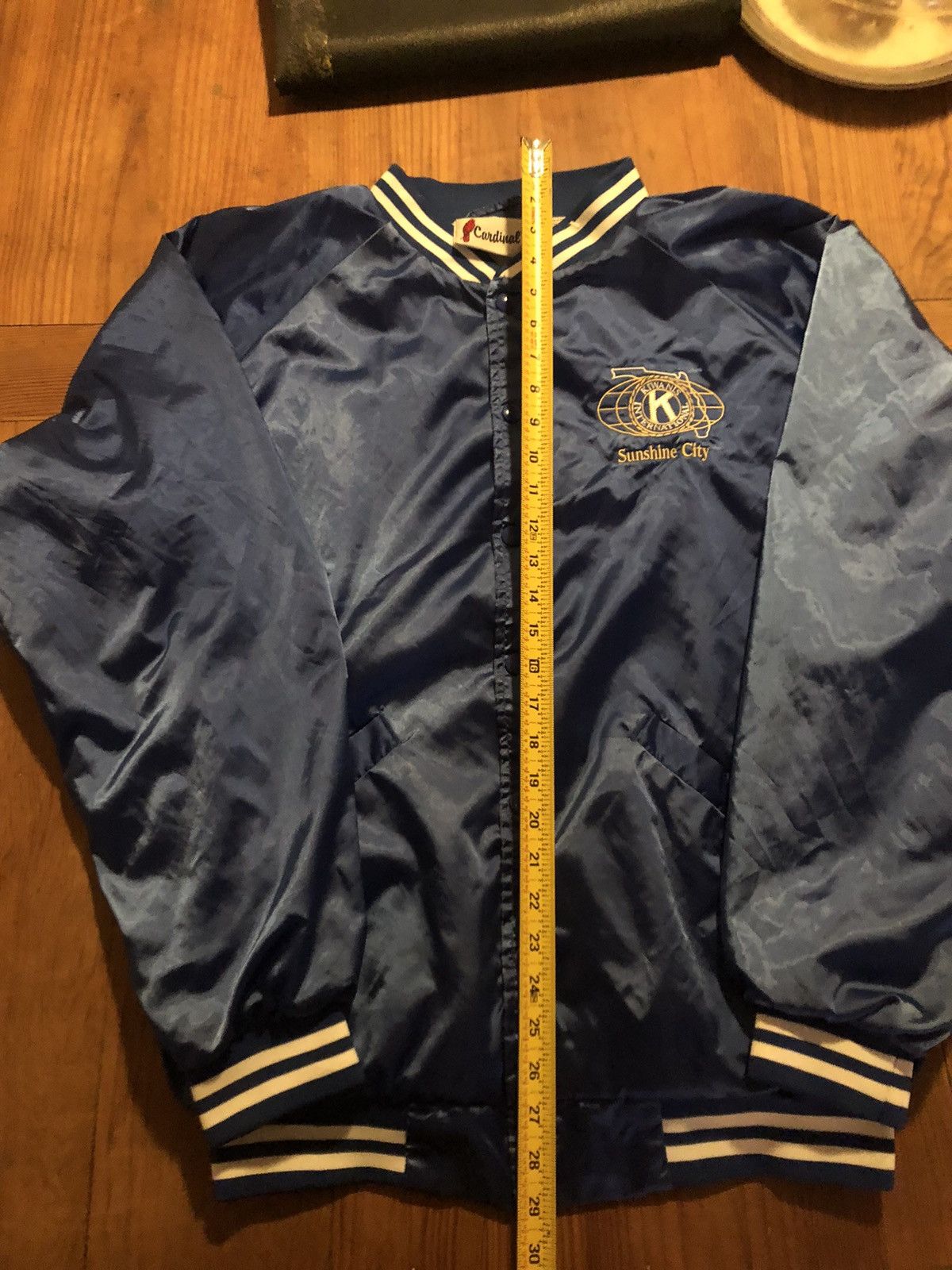 Vintage Vintage 90s Blue & Gold Varsity Bomber Jacket S/L Size US L / EU 52-54 / 3 - 8 Thumbnail