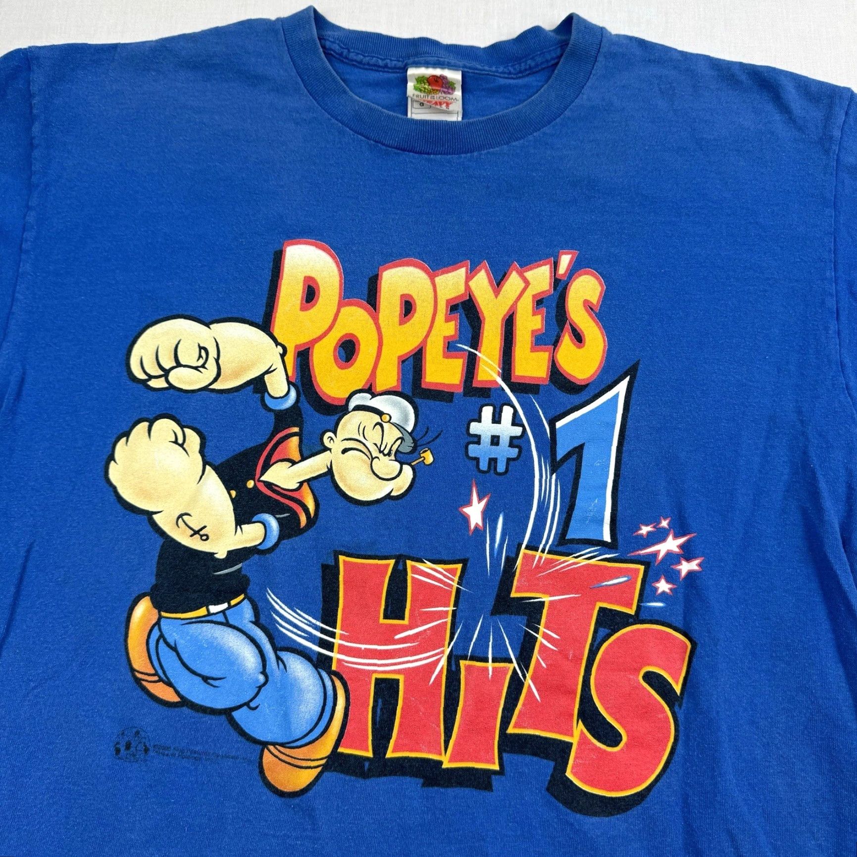 Fruit Of The Loom Vintage Popeye Shirt Adult Large Blue Cartoon Y2K Grunge Funny 2000s #1 Hits Nike Size US L / EU 52-54 / 3 - 2 Thumbnail
